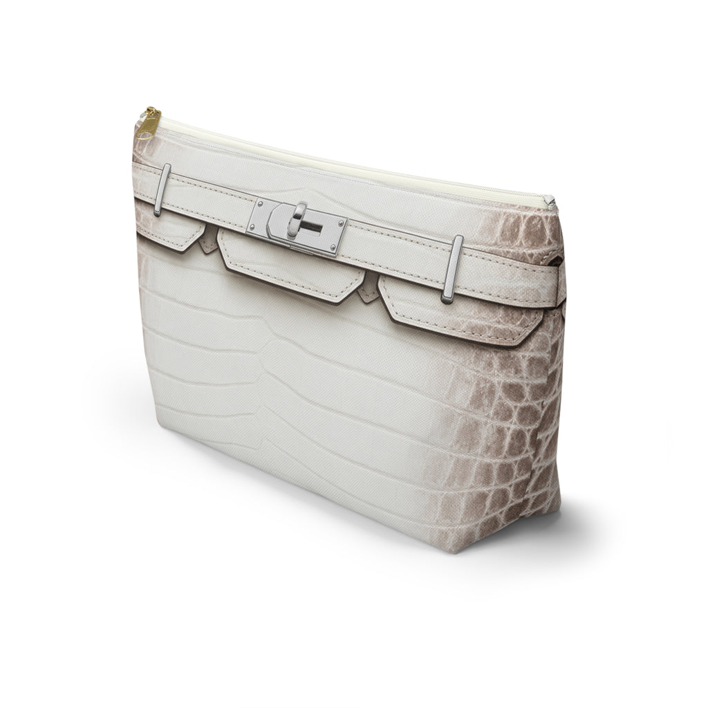 Canal Street Large White Makeup Bag —  T-Bottom Travel Bag