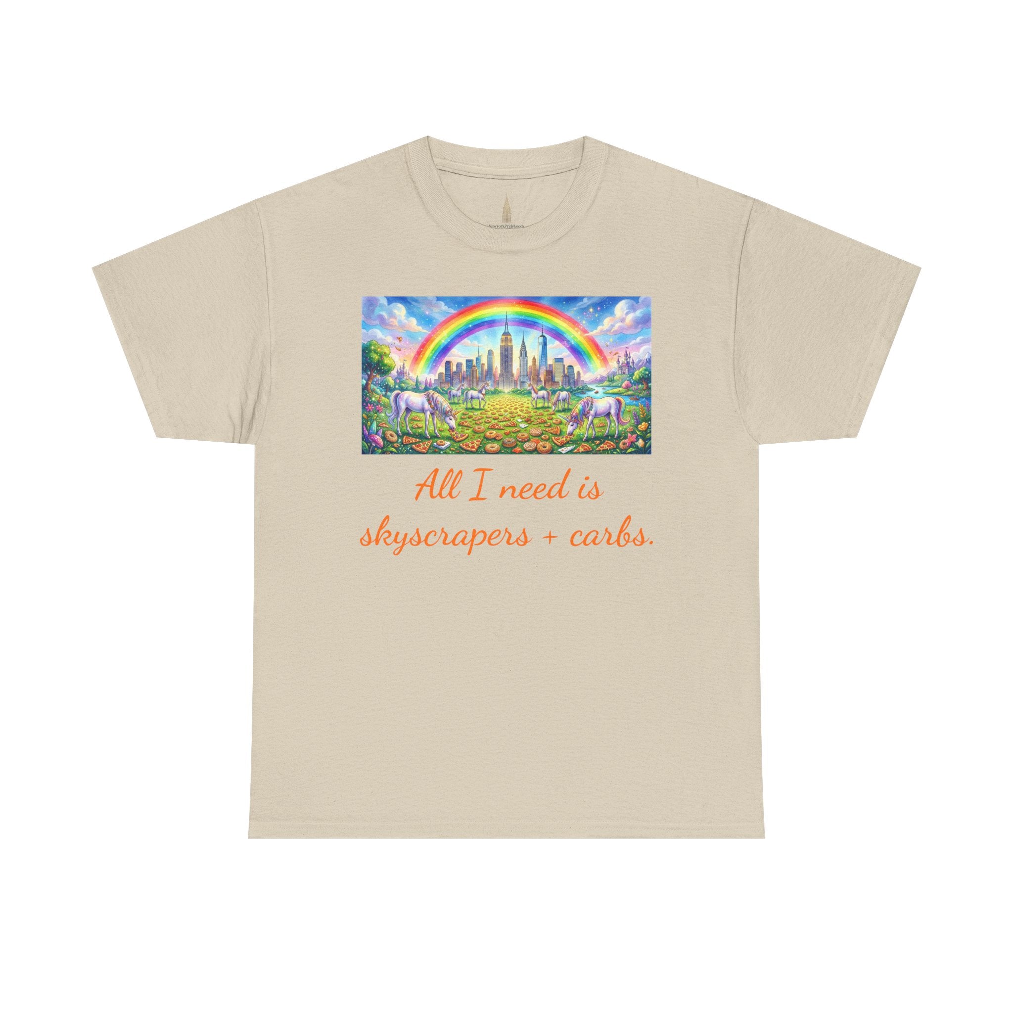 NYC Skyscrapers and Carbs T-Shirt | New York Is a Fairy Tale City Tee