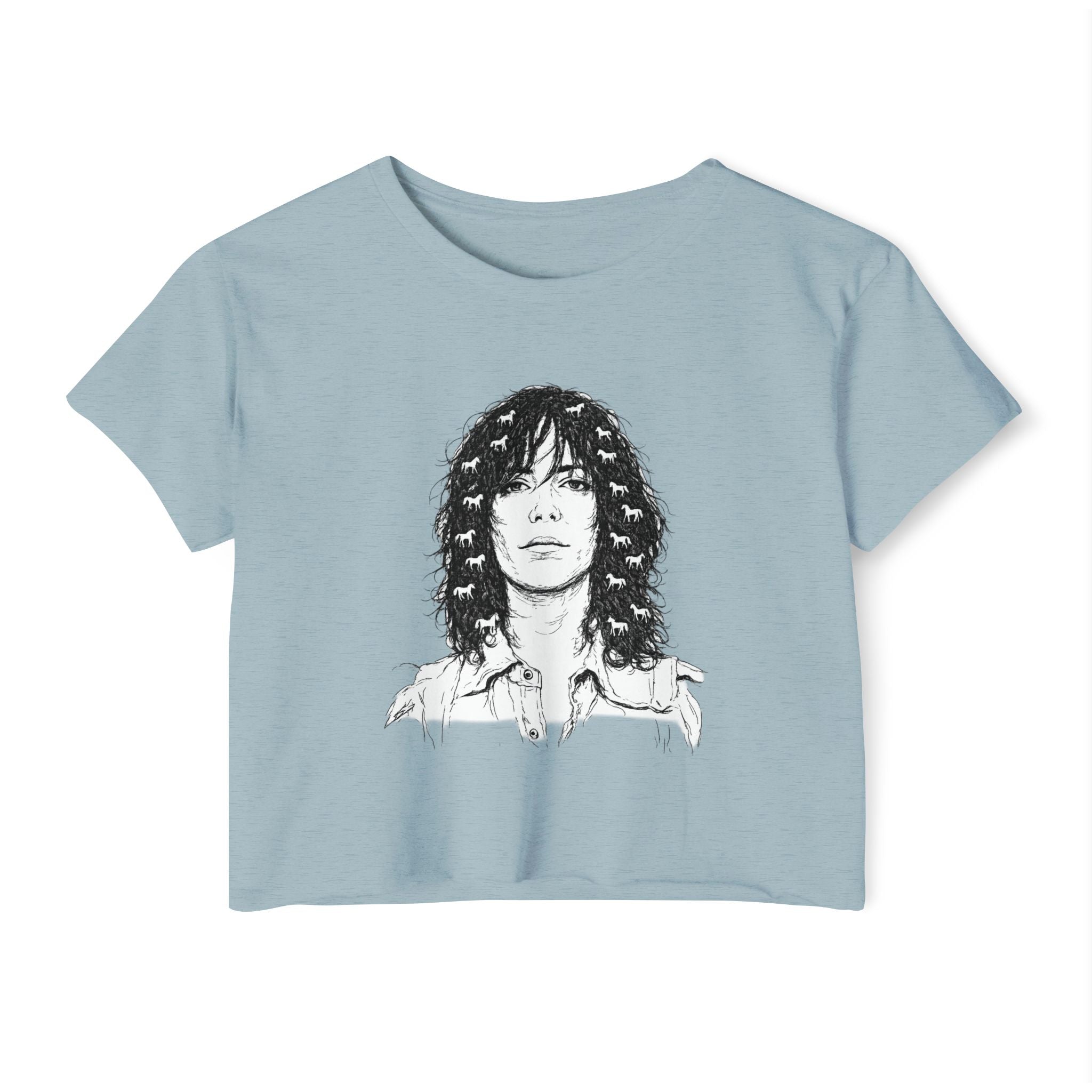 Horses Patti Smith Crop Top T-shirt   Music Tee