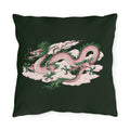 Chinatown Pink Dragon Green Outdoor Pillow  – Throw Cushion