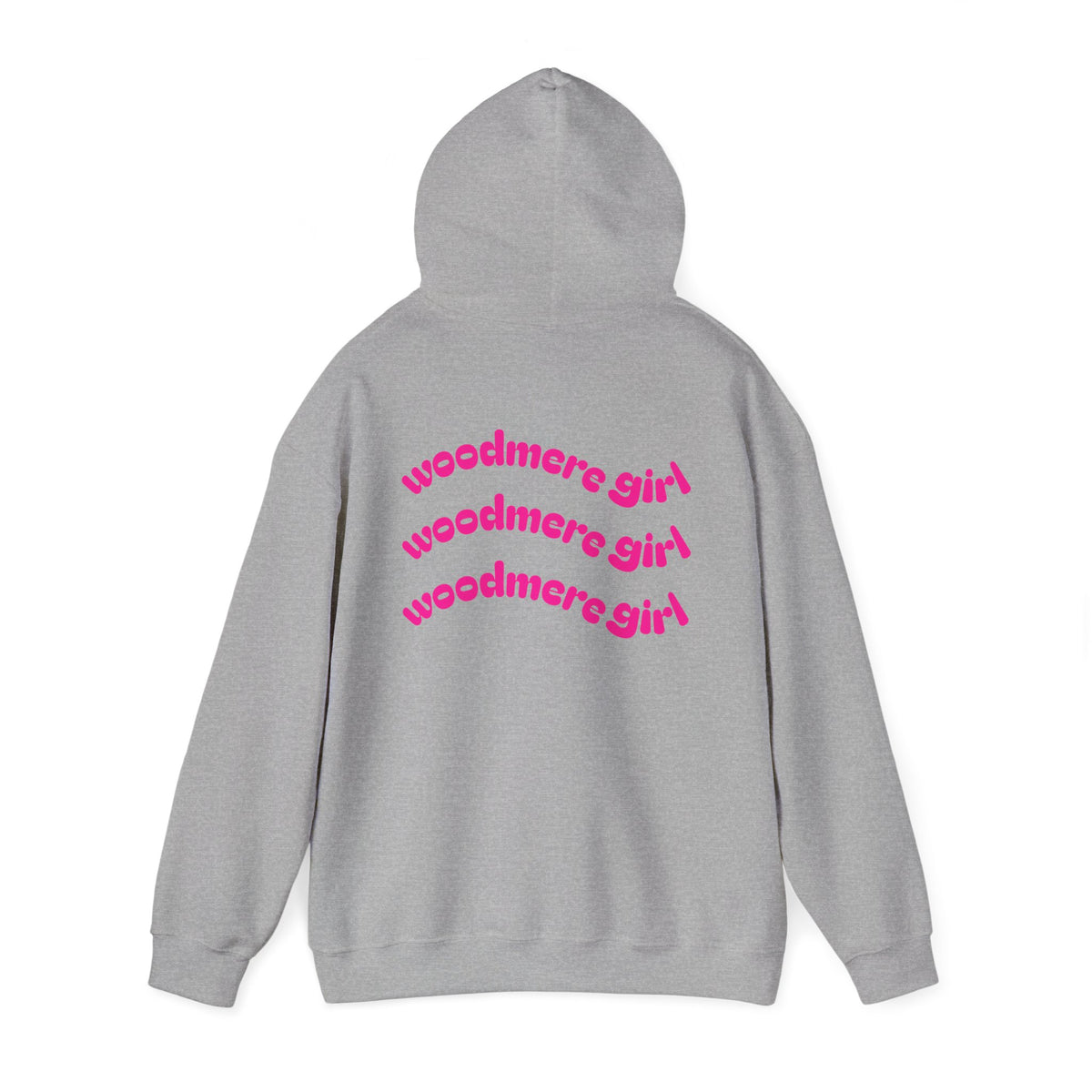 Woodmere Girl Hoodie – Retro Pink Wave Back Print Hooded Sweatshirt