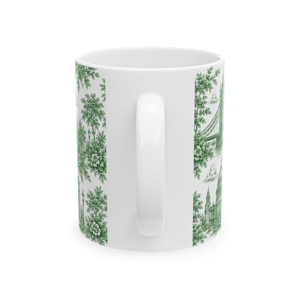 London Green Toile du Jouy Ceramic Mug – Vintage London Icons (11oz)