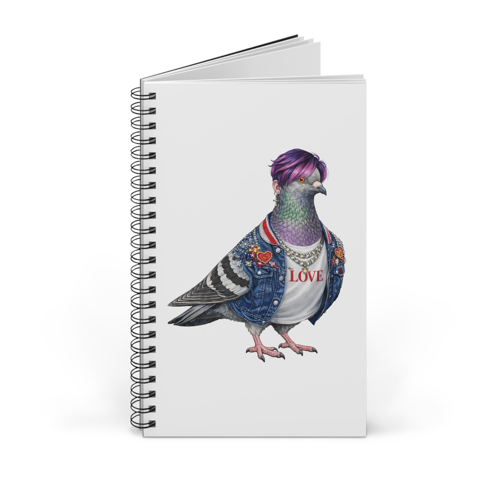 Cuaderno de espiral personalizable de paloma de Koreatown NYC | Cuaderno para amantes de las aves K-Pop