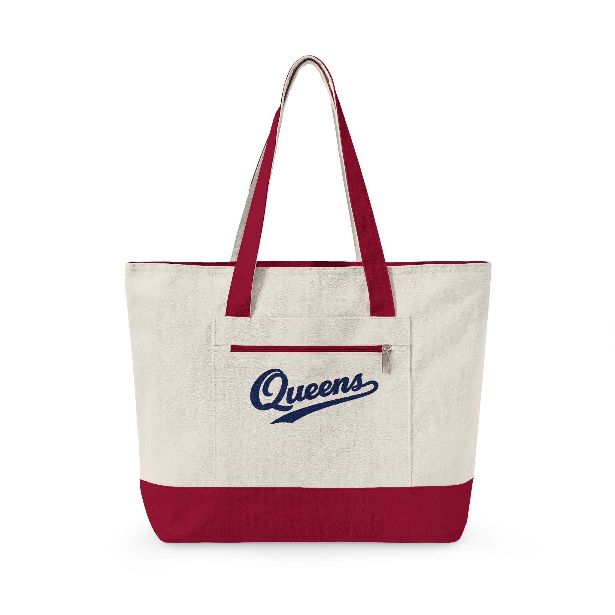 Queens Canvas Tote — Zippered Market Bag