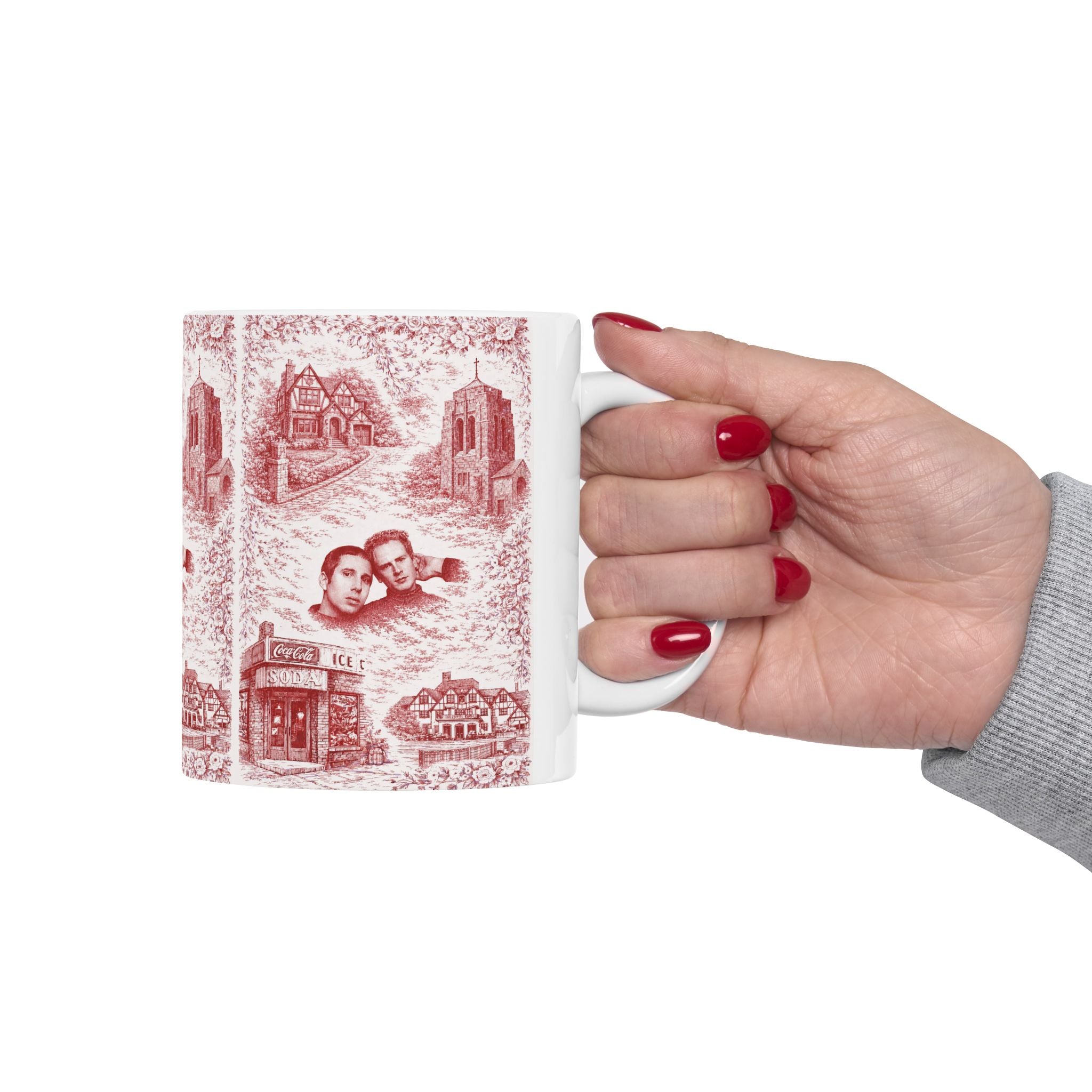 Forest Hills Red Toile de Jouy Mug | Queens Chinoiserie