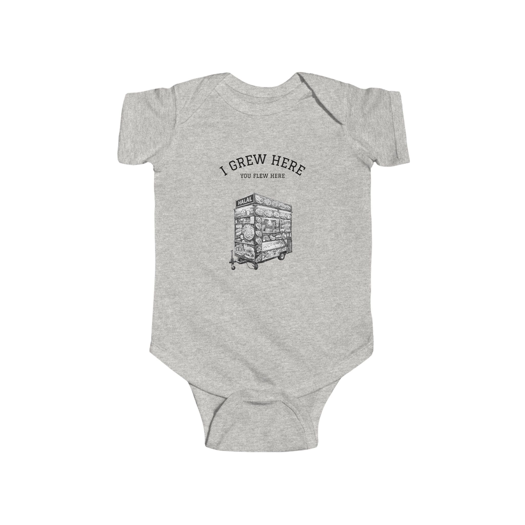 NYC Halal Cart Baby Bodysuit | I Grew Here You Flew Here Baby Onesie