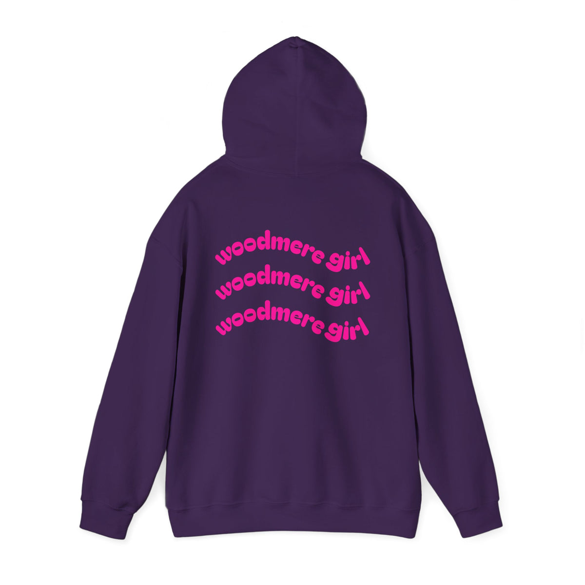 Woodmere Girl Hoodie – Retro Pink Wave Back Print Hooded Sweatshirt