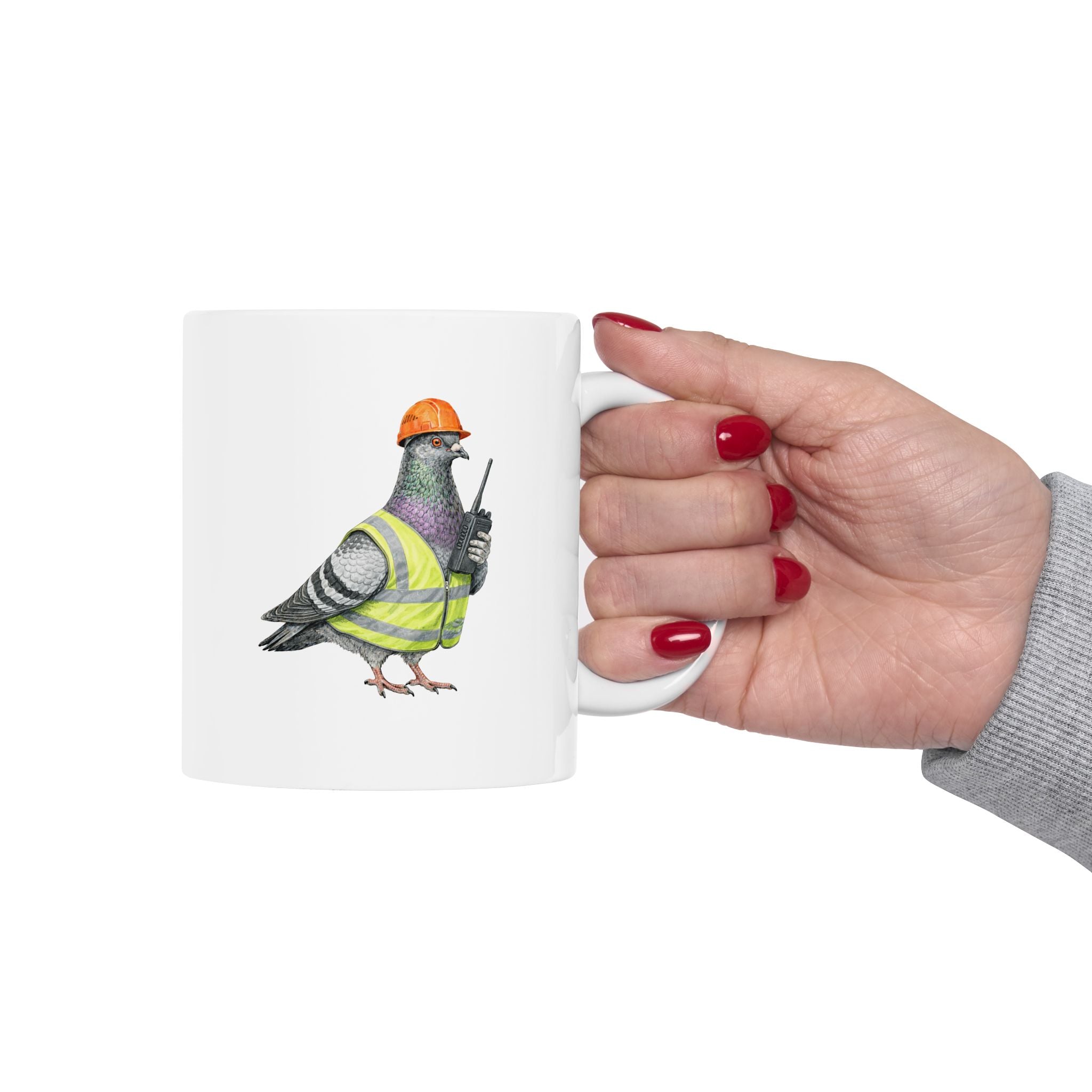 Customizable Red Hook NYC Pigeon Mug | Dock Worker Construction Bird Lovers Ceramic Coffee Cup