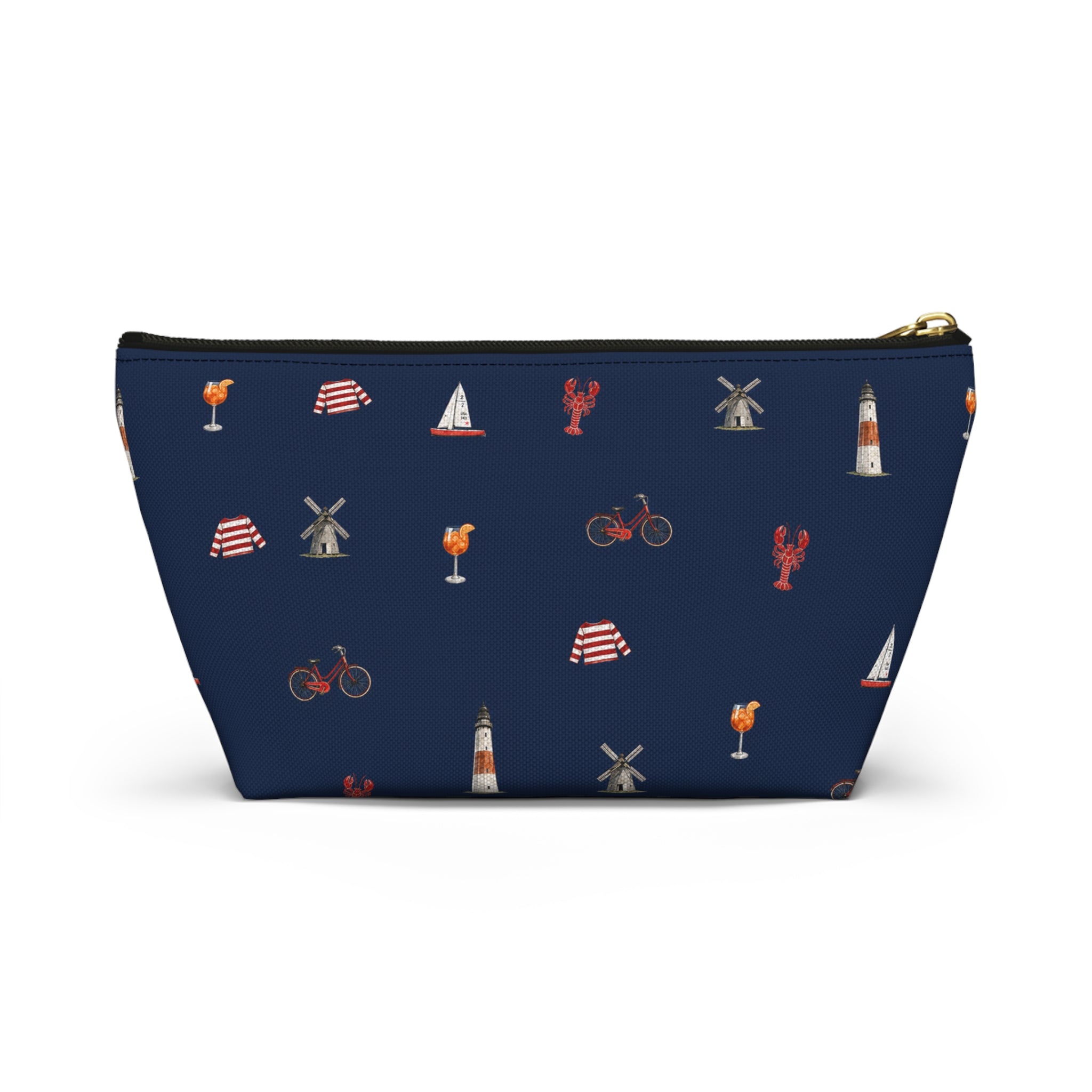 Icons of The Hamptons Blue  Accessory Pouch — T-Bottom Makeup Bag