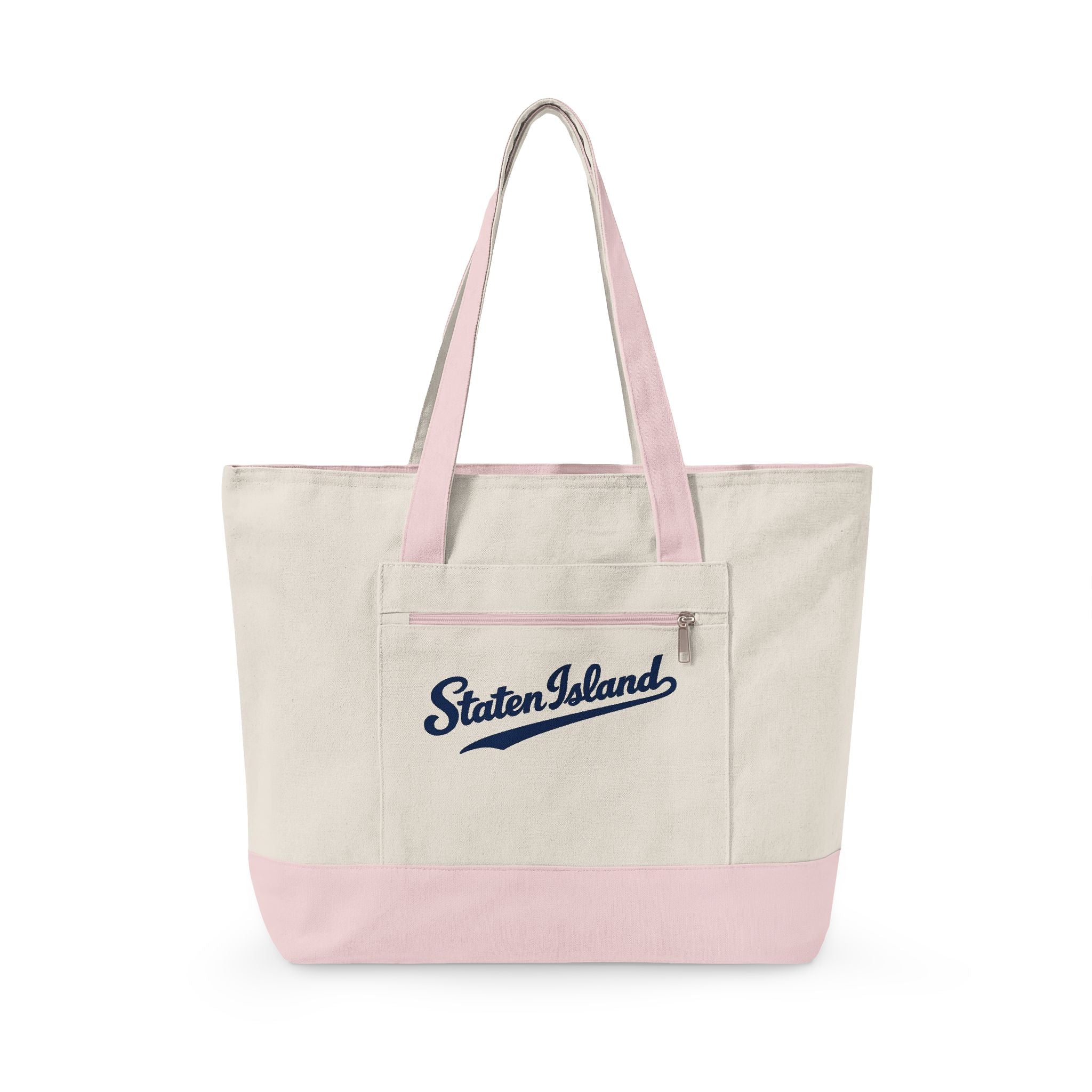 Staten Island Canvas Tote — Zippered Market Bag
