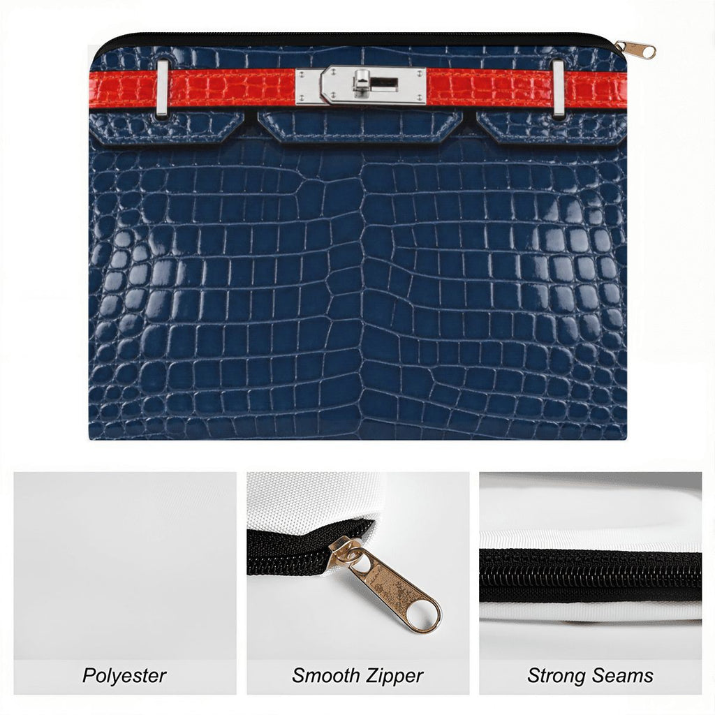 Canal Street Navy Croc Print Large Coin Purse