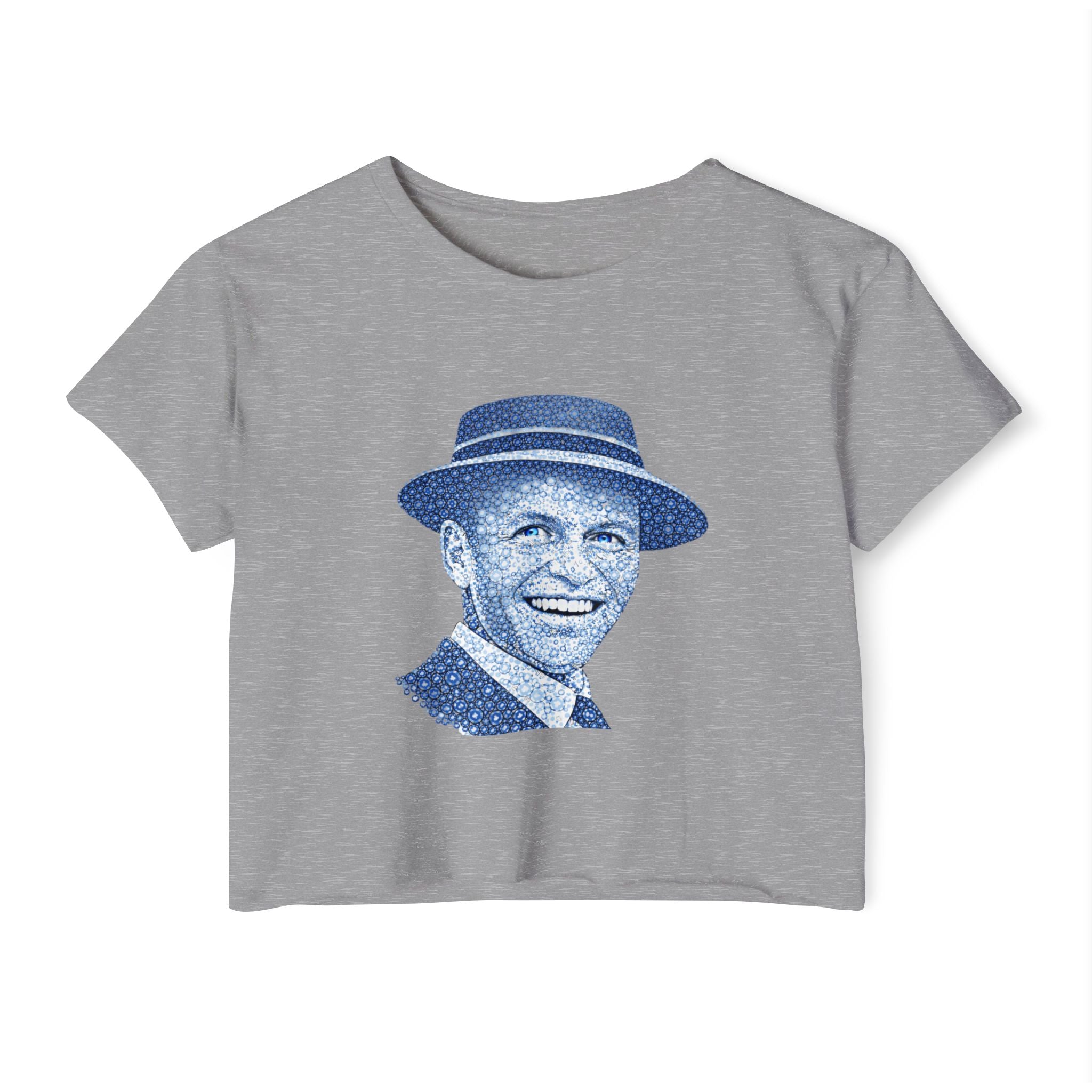 Poker Chip Frank Sinatra Crop Top T-shirt   Music Tee