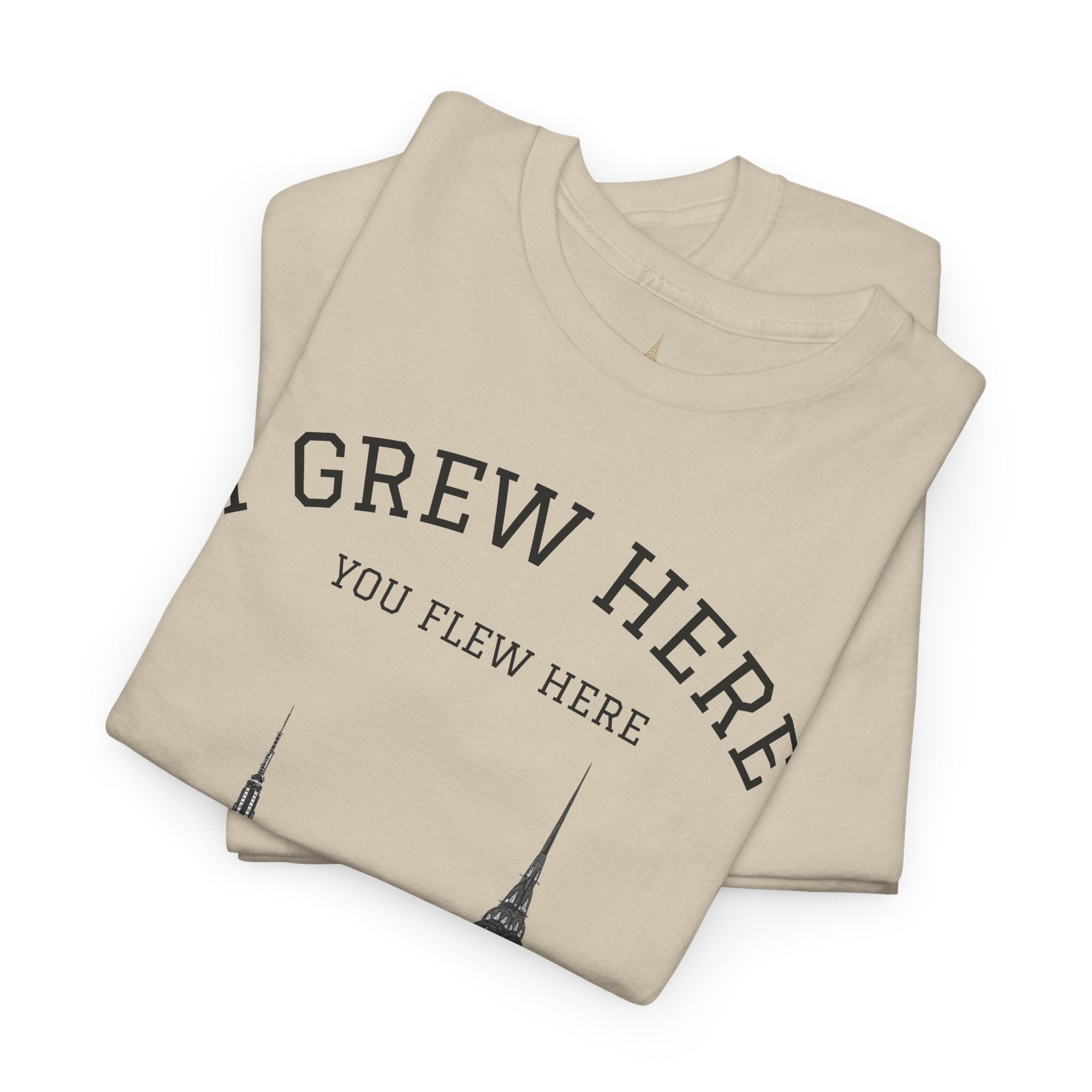 New York City Skyline Tee | I Grew Here You Flew Here Empire State & Chrysler Buildings Manhattan Tee