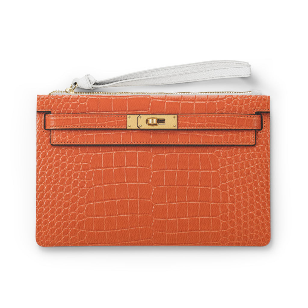 Canal Street Orange Clutch Bag — Elegant Wristlet Purse for Evening & Gifts
