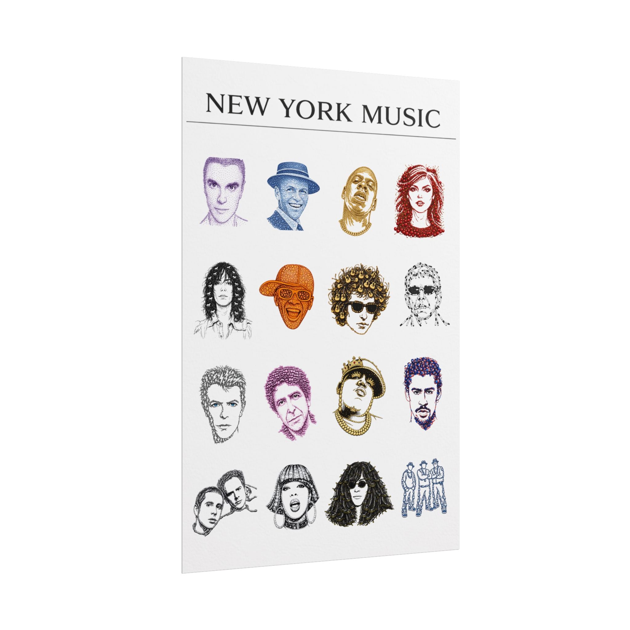 New York Music Rolled Poster | NYC Artists Musicians Poster