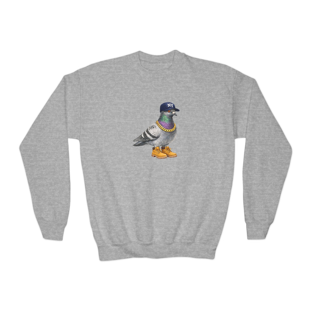 Customizable Bronx NYC Pigeon NYC Kids Crewneck Sweatshirt    New York Baseball Fan Bird Lover Childrens Sweater