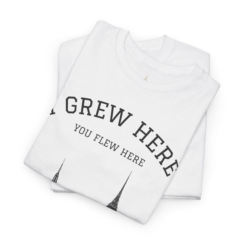 New York City Skyline Tee | I Grew Here You Flew Here Empire State & Chrysler Buildings Manhattan Tee