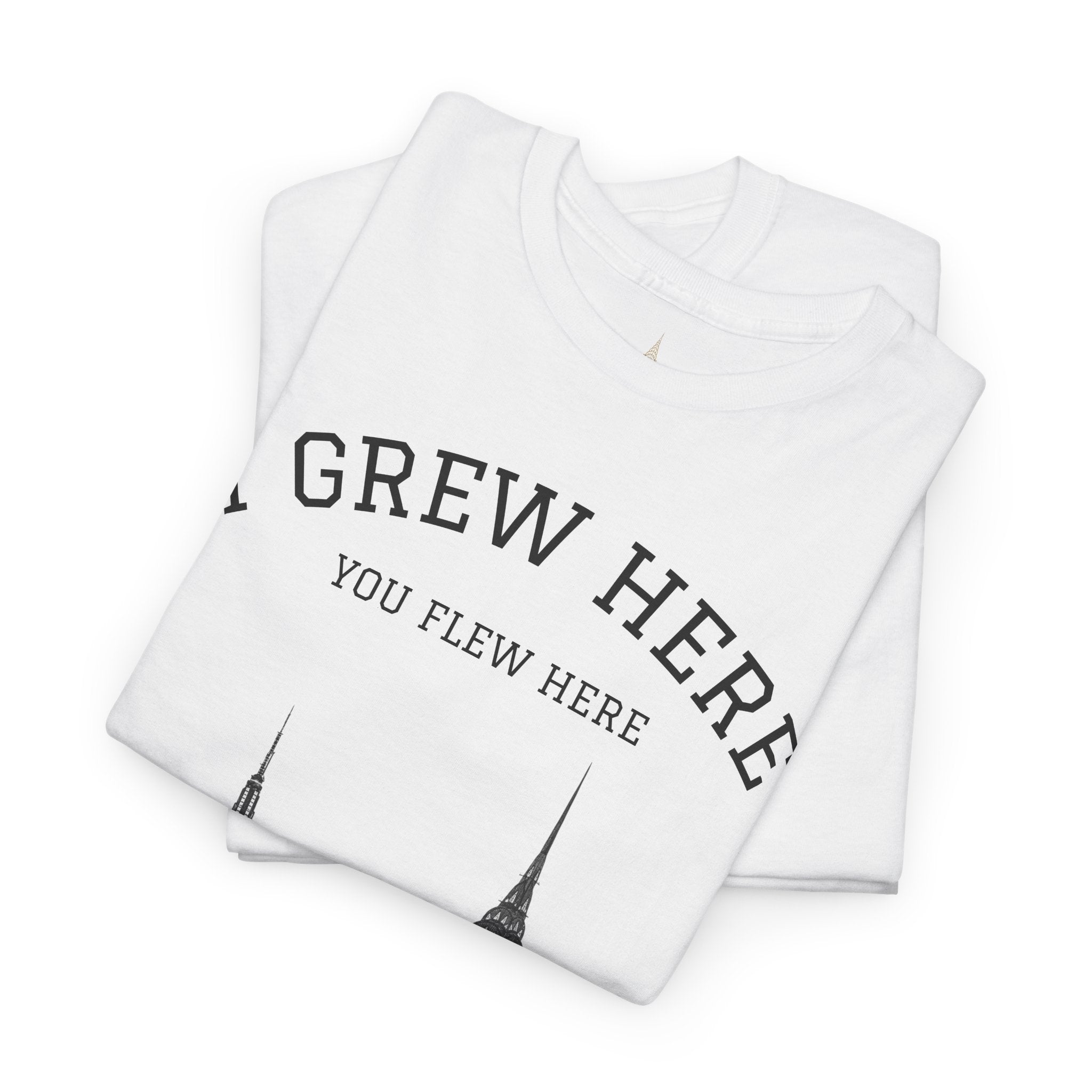 New York City Skyline Tee | I Grew Here You Flew Here Empire State & Chrysler Buildings Manhattan Tee