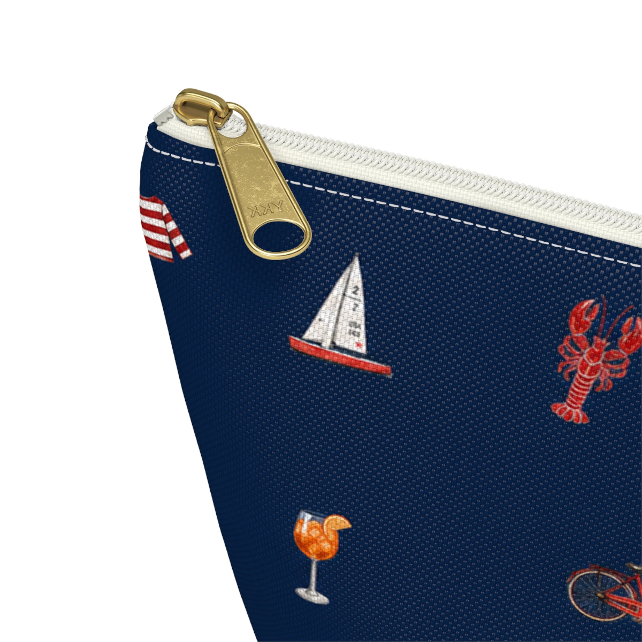 Icons of The Hamptons Blue  Accessory Pouch — T-Bottom Makeup Bag