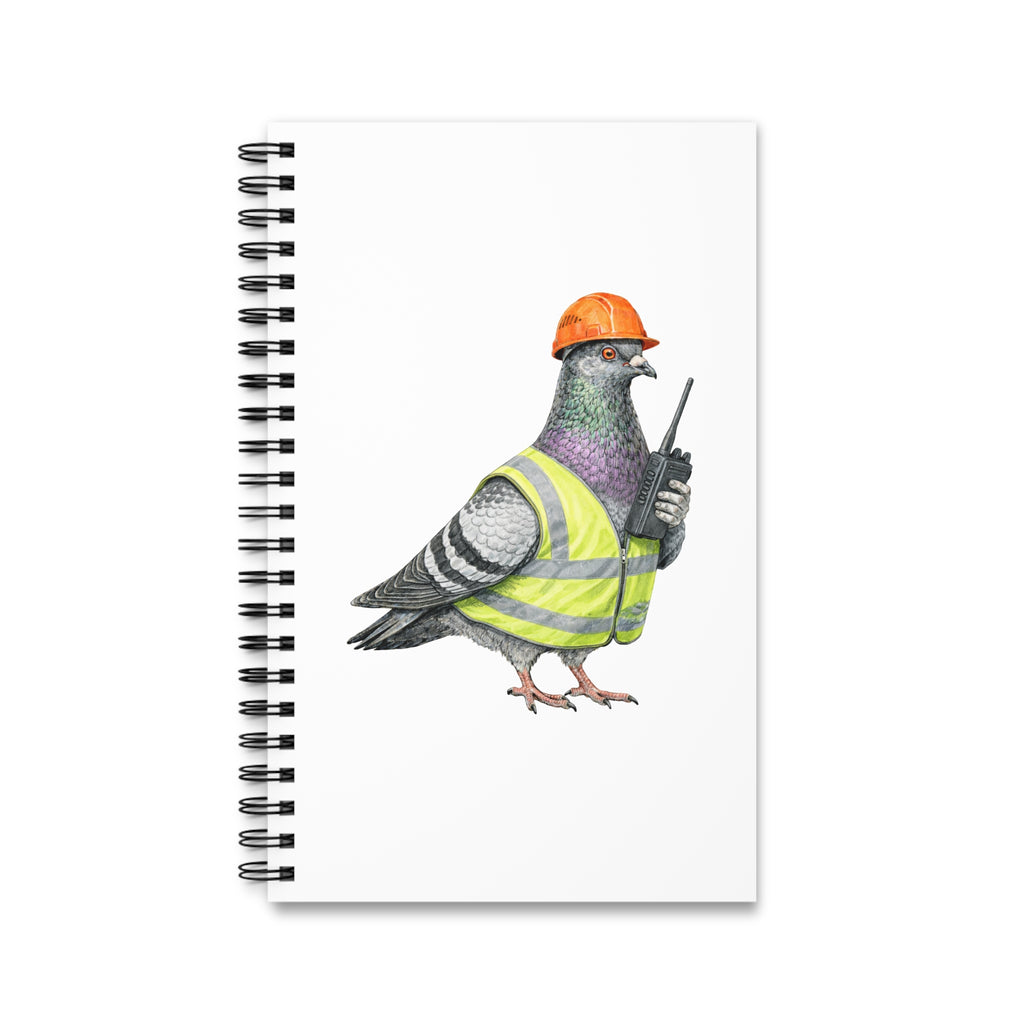 Customizable Red Hook NYC Pigeon Spiral Journal | Dock Worker Construction Bird Lovers Notebook