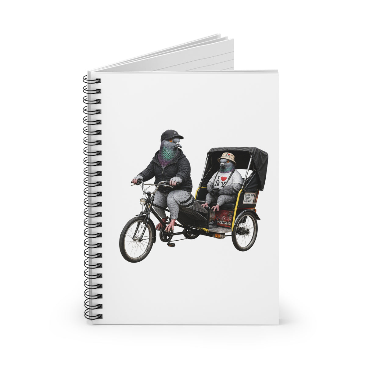 Customizable Times Square NYC Pigeon Spiral Journal | Bird Lovers Notebook