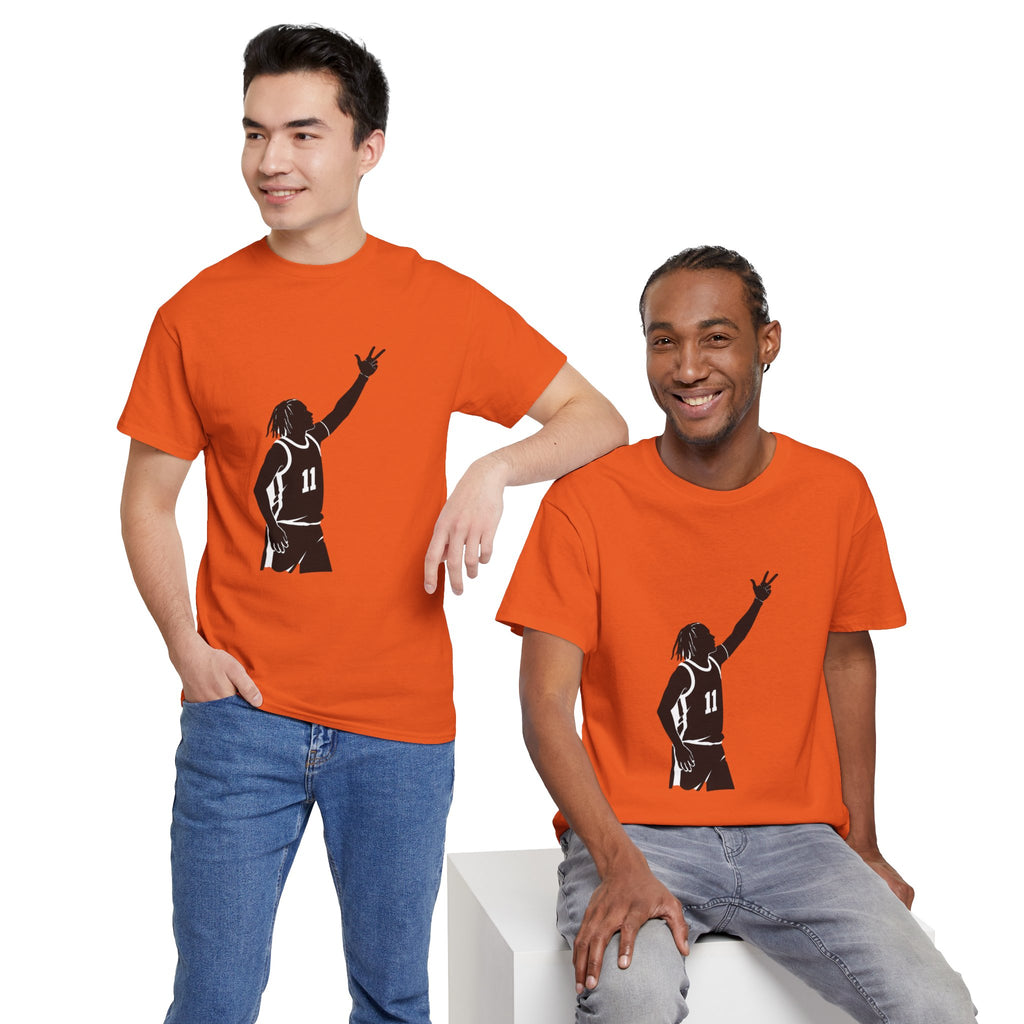 Customizable Jalen Brunson 3 Points Celly T-Shirt | New York Basketball Tee