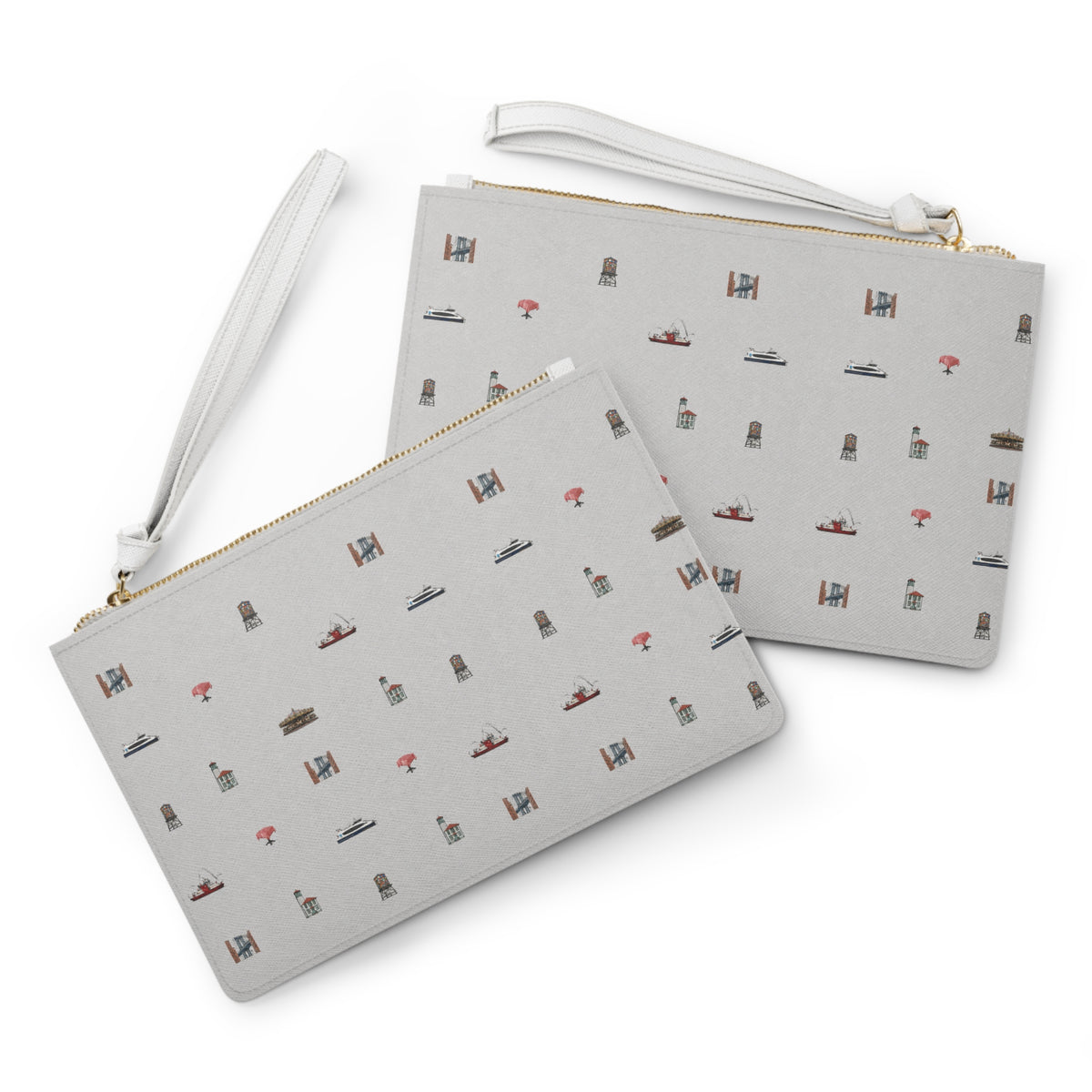 Icons of DUMBO Heather Gray Pattern Clutch Bag