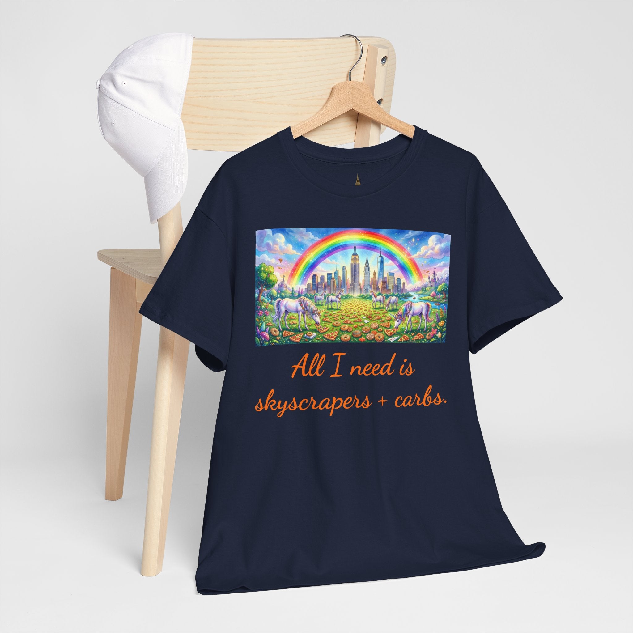 NYC Skyscrapers and Carbs T-Shirt | New York Is a Fairy Tale City Tee