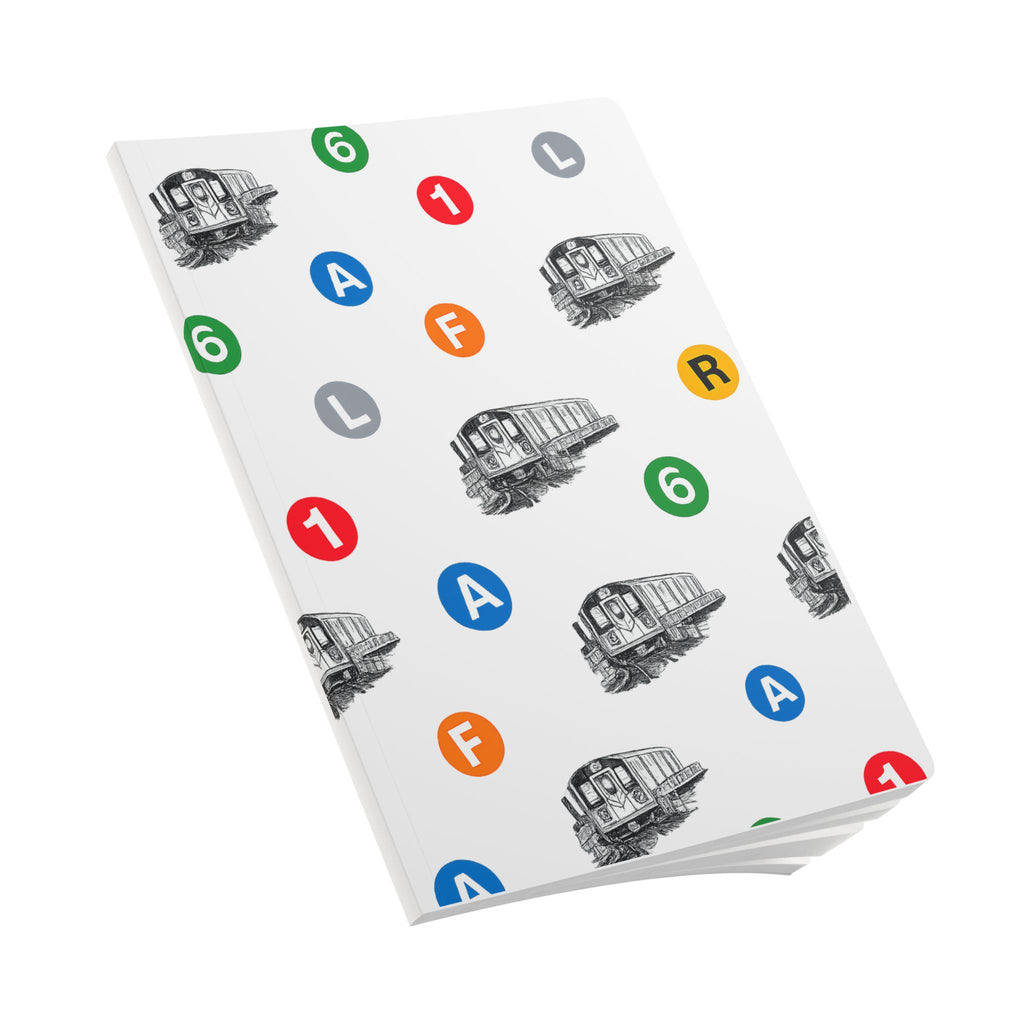 New York Subway Train Transit Icons  Pattern Journal | NYC Metro Subway Pattern Softcover Notebook