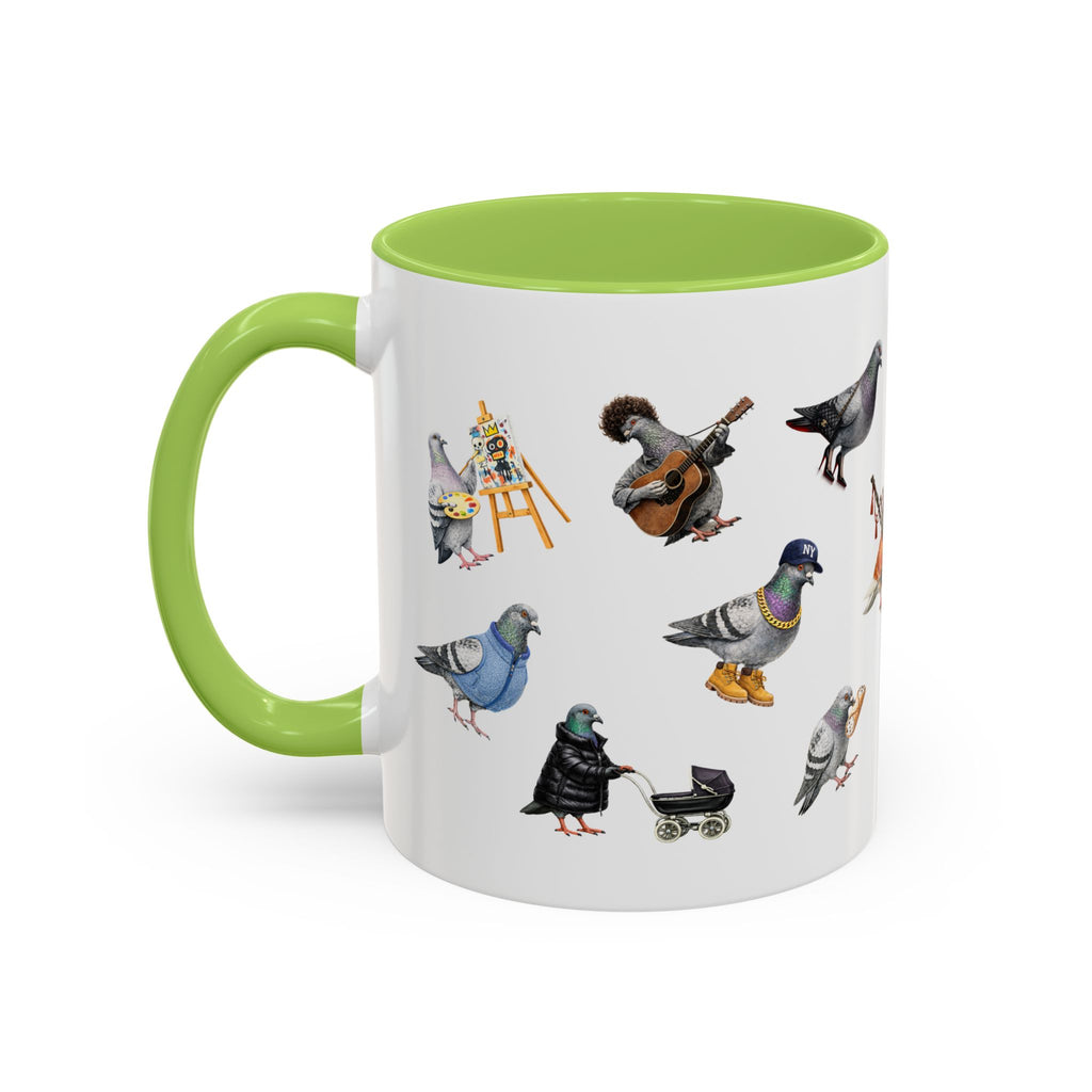 Pigeons of New York Colorful Mug | NYC Pigeon Bird Lovers Coffee Cup