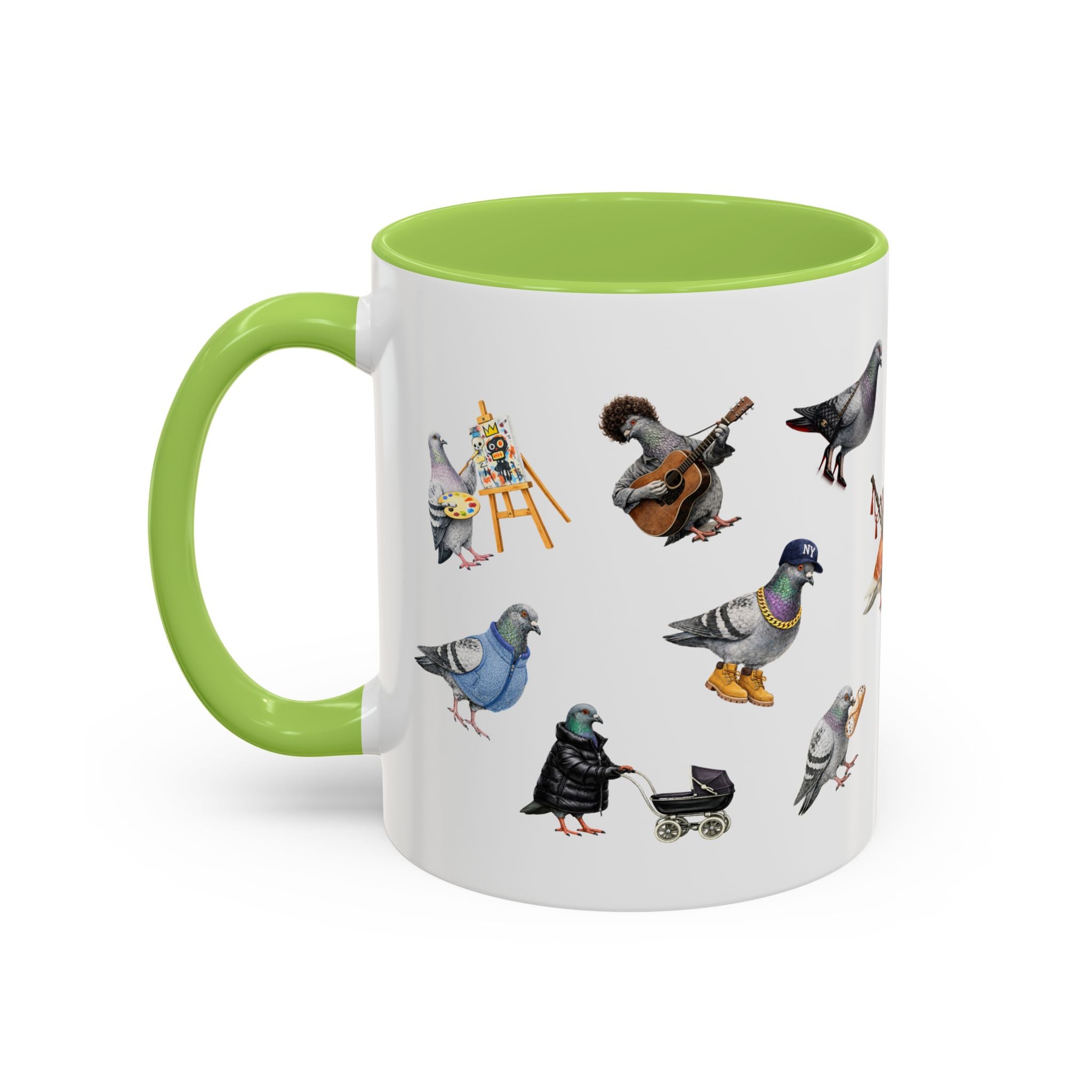 Pigeons of New York Colorful Mug | NYC Pigeon Bird Lovers Coffee Cup
