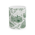 Mug en céramique Toile de Jouy verte Central Park | Tasse à café chinoiserie NYC