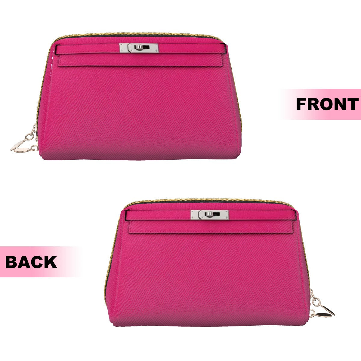 Canal Street Dark Pink PVC Leather Makeup Bag