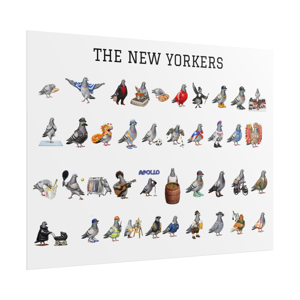 The New Yorkers Neighborhood Pigeons Rolled Poster | NYC Pigeon Gift for Bird Lovers