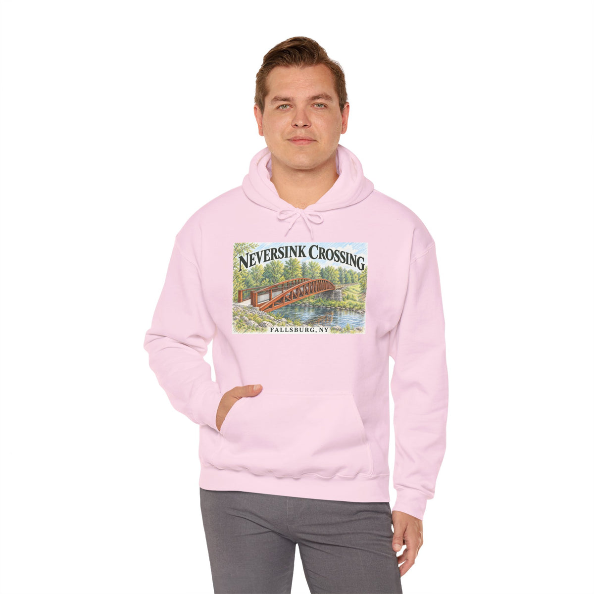 Neversink Crossing Fallsburg Catskills Upstate New York Pullover Hoodie