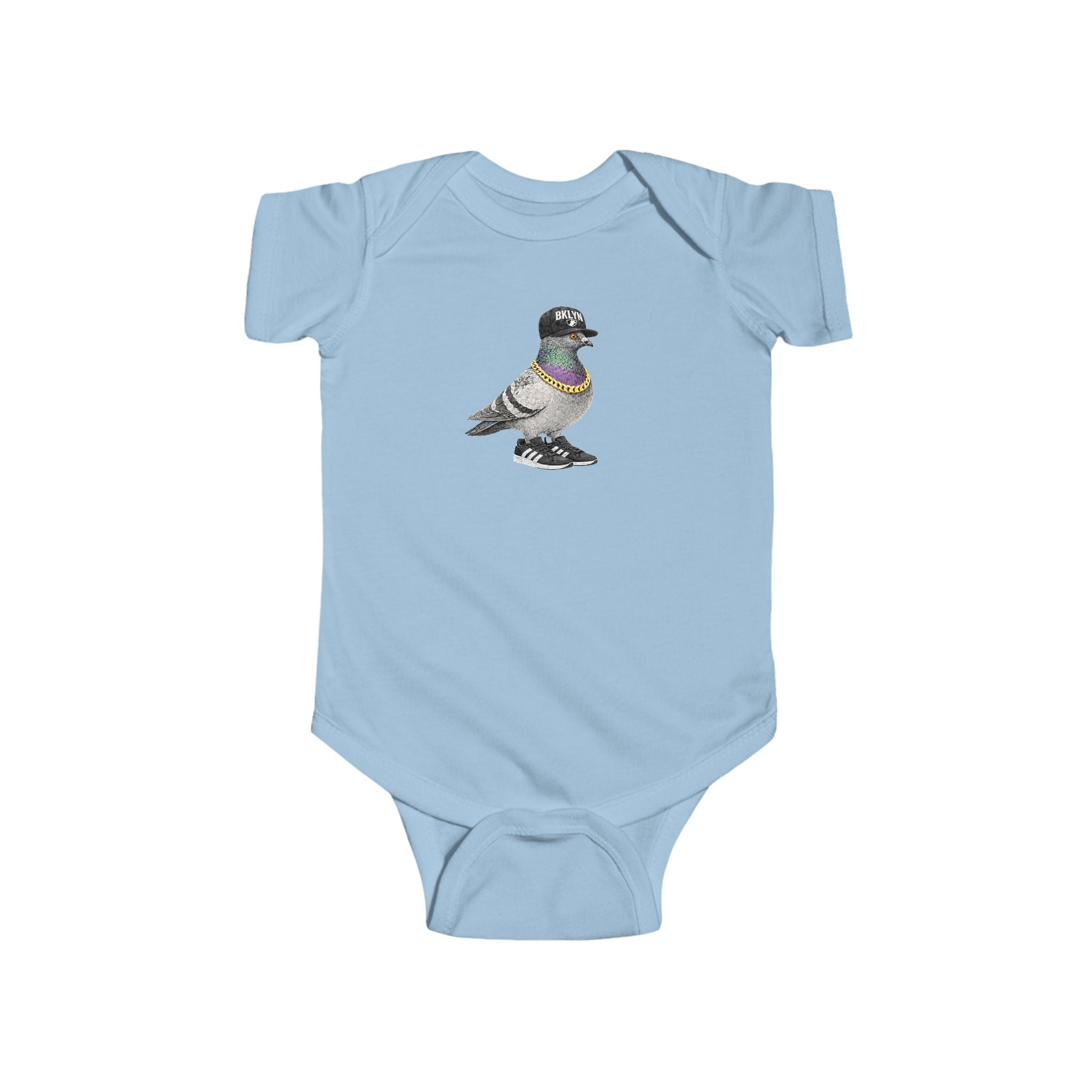 Customizable Brooklyn NYC Pigeon Baby Onesie | New Yorker Reveal Infant Bodysuit