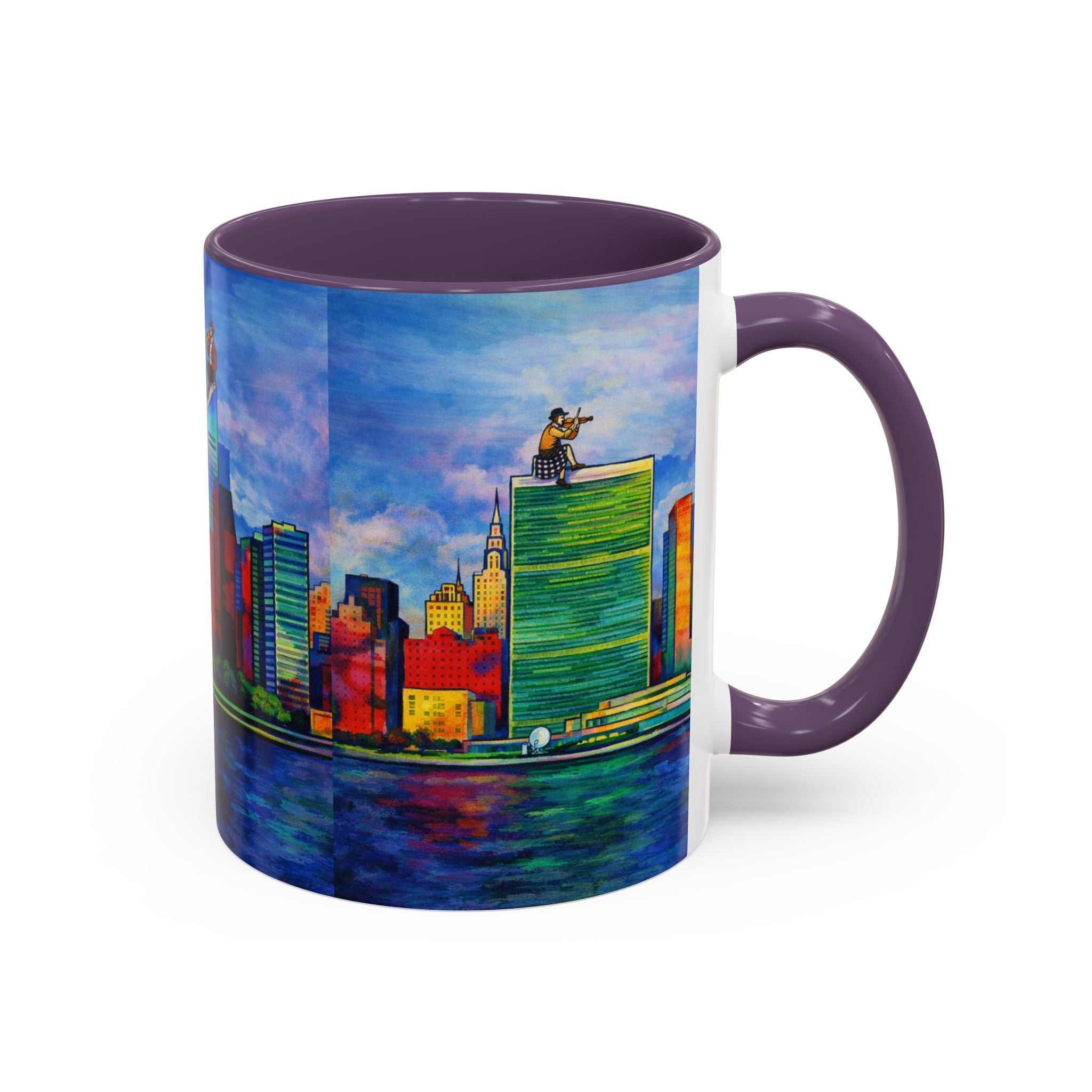 Fiddler on the Manhattan Roof  Marc Chagall-inspired Fan Art NYC Accent Coffee Mug