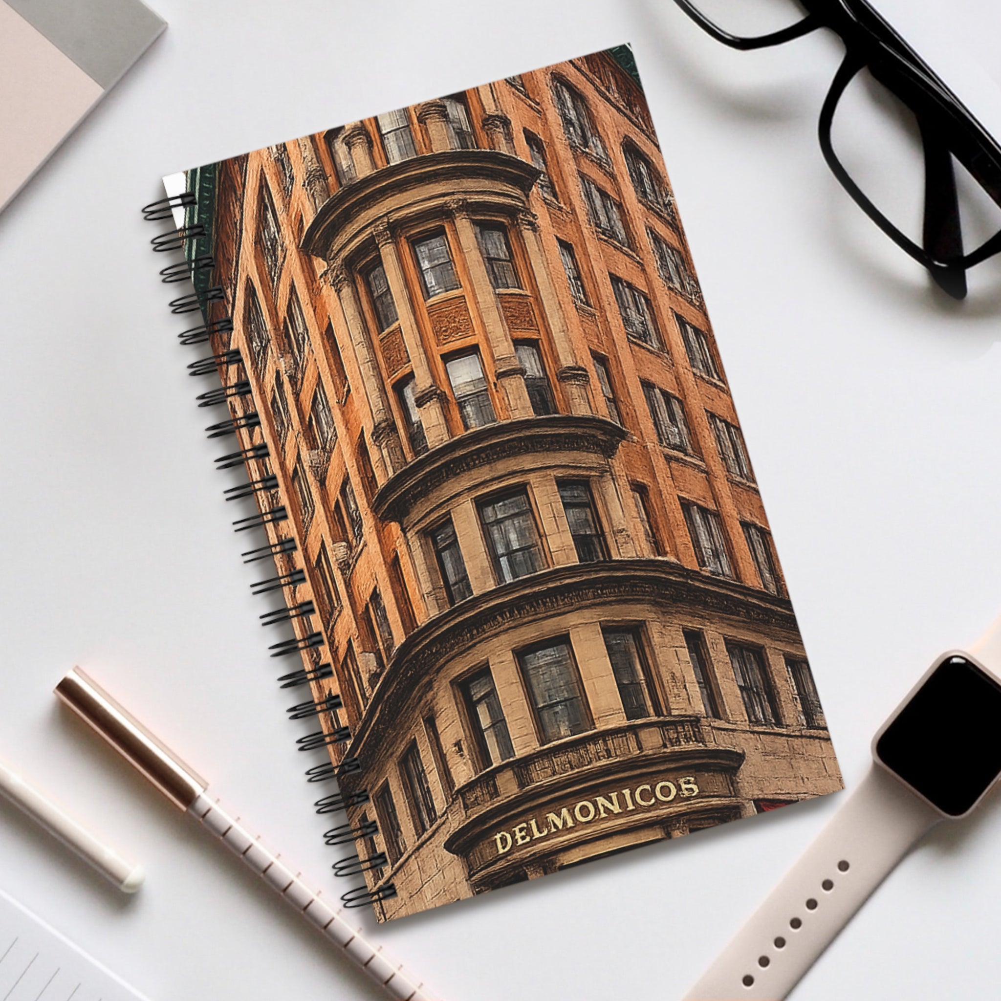 Cuaderno Delmonico's New York para Edificios   Diario en Espiral de Arquitectura de Nueva York
