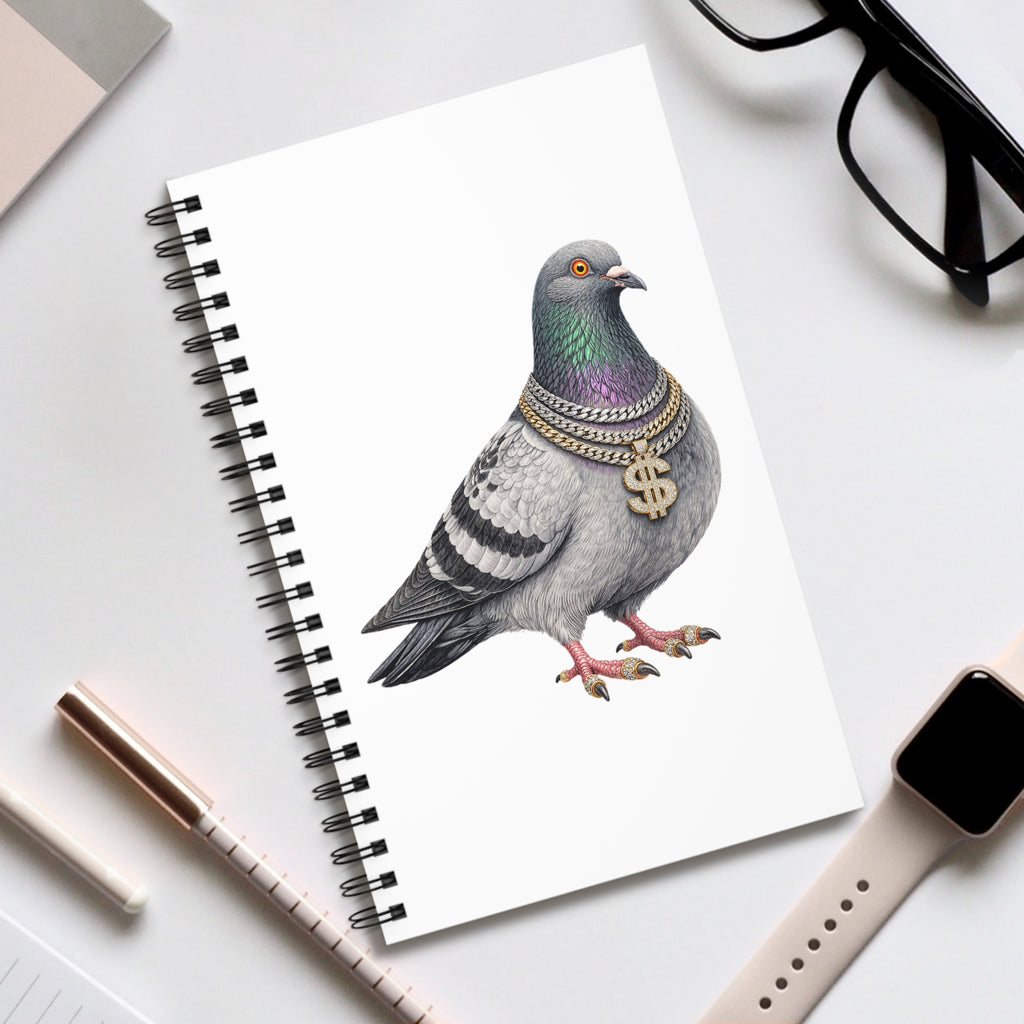 Customizable Diamond District NYC Pigeon Spiral Journal | Bling Jeweler Bird Lovers Notebook