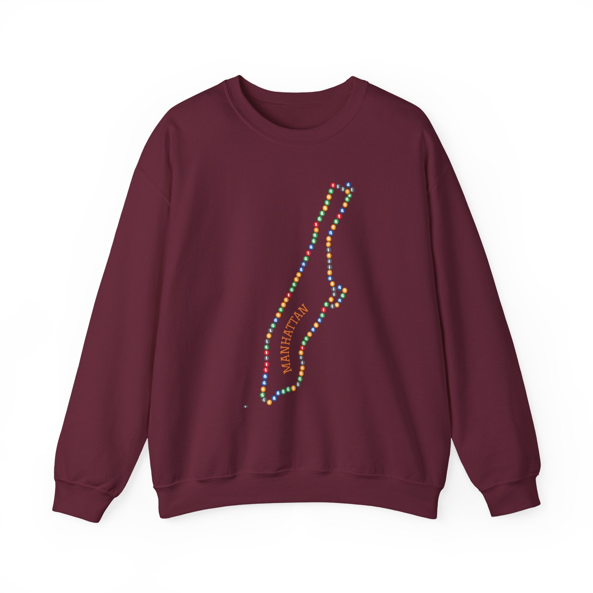 Manhattan Map Subway Signs Sweatshirt | NYC Crewneck Sweater