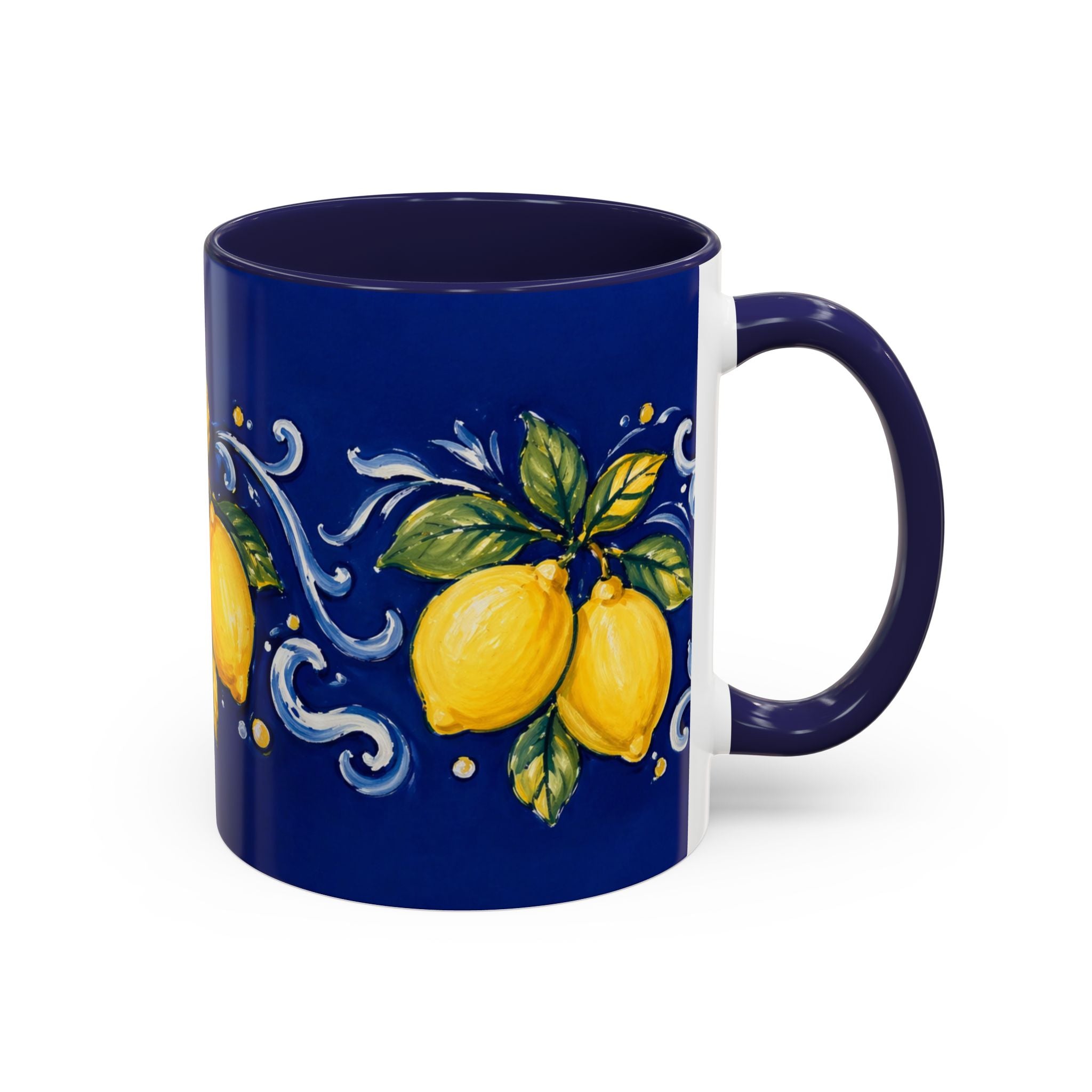 Little Italy Amalfi Blue with Lemon Mug — Blue Ceramic Kitchen Mug (11oz)