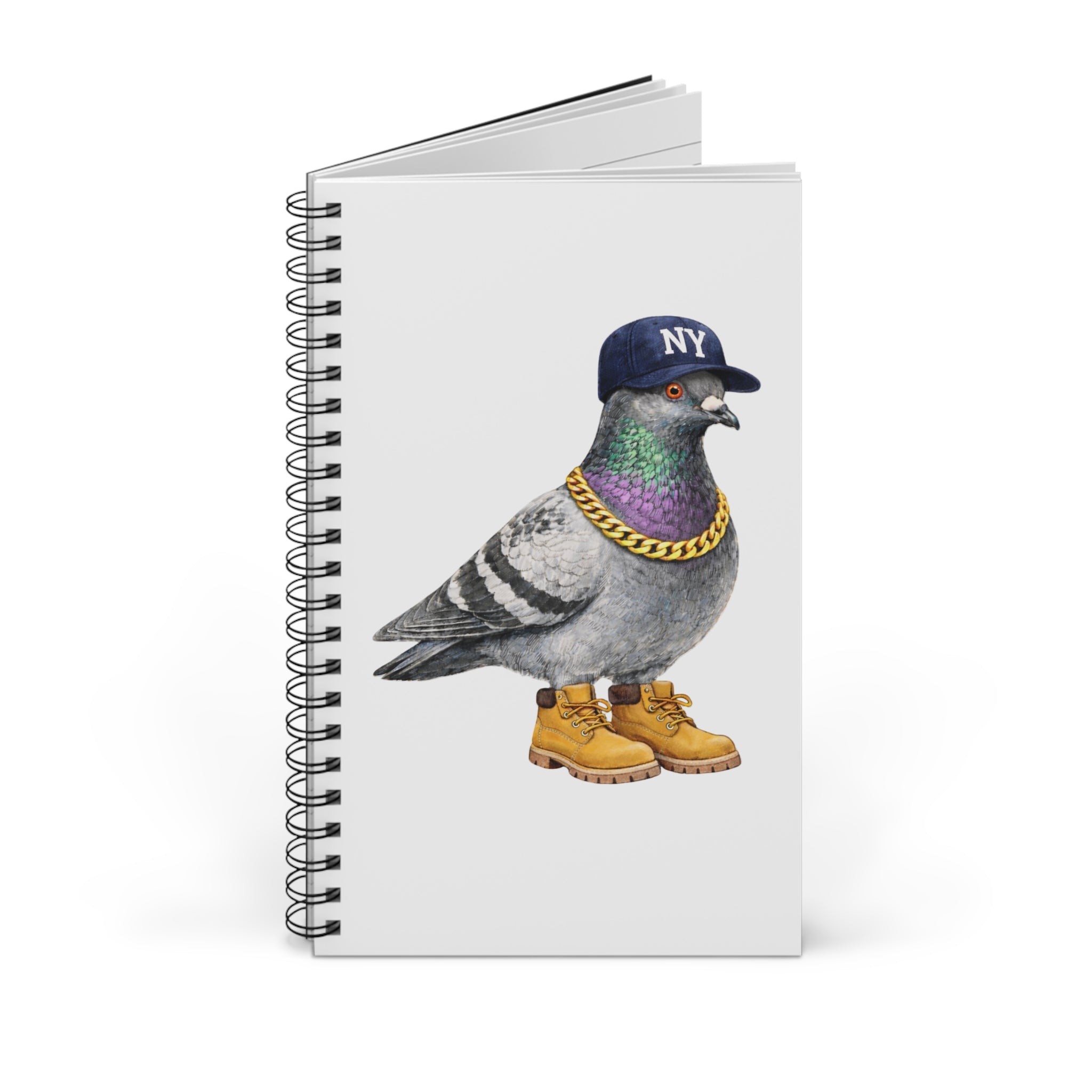 Customizable Bronx NYC Pigeon Spiral Journal | New York Baseball Fan Bird Lovers Notebook