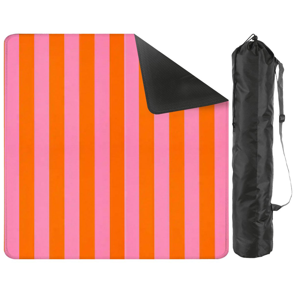 Orange and Pink Stripes Mahjong Mat 31.5"x31.5" (Ship Folded)