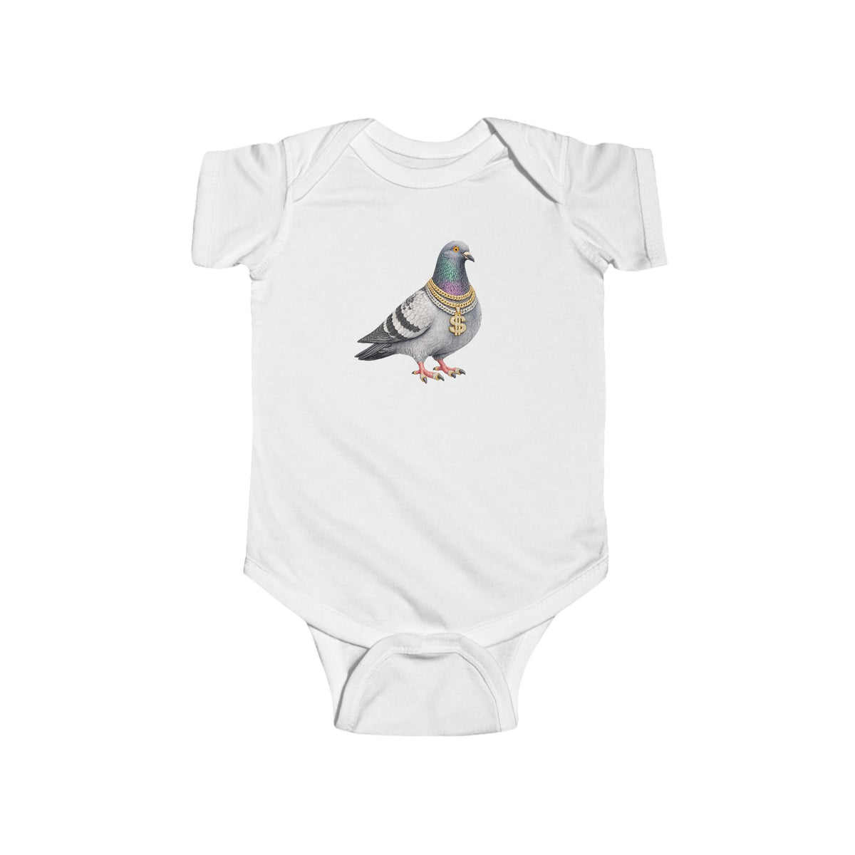 Customizable Diamond District NYC Pigeon Baby Onesie | New Yorker Reveal Infant Bodysuit