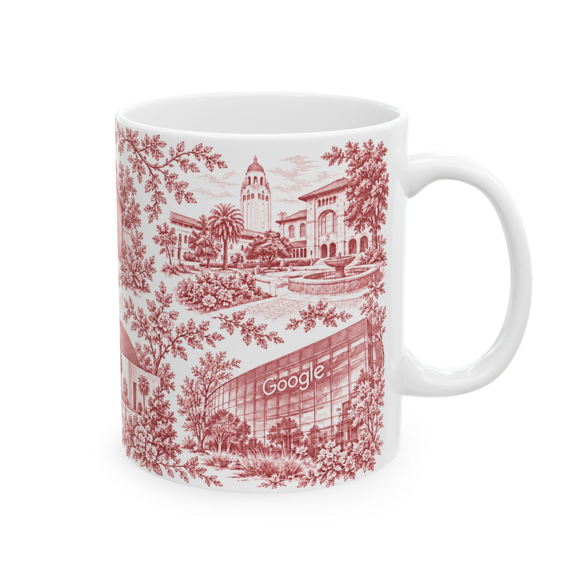 Silicon Valley Red Toile de Jouy 11oz Ceramic Mug