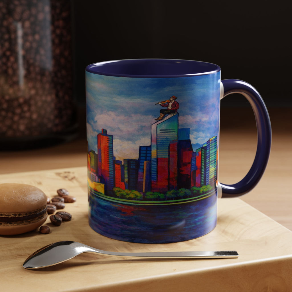 Fiddler on the Manhattan Roof  Marc Chagall-inspired Fan Art NYC Accent Coffee Mug