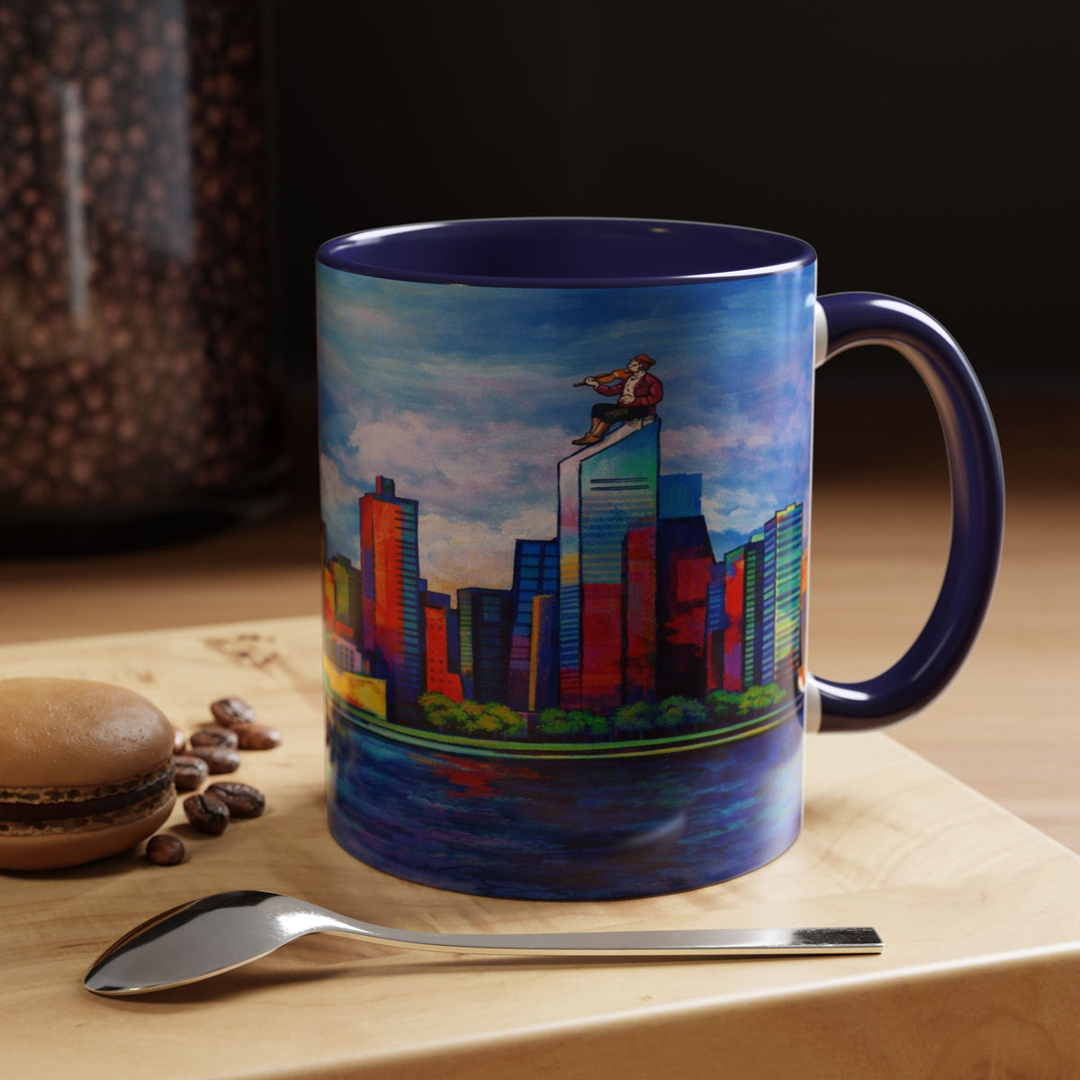Fiddler on the Manhattan Roof  Marc Chagall-inspired Fan Art NYC Accent Coffee Mug