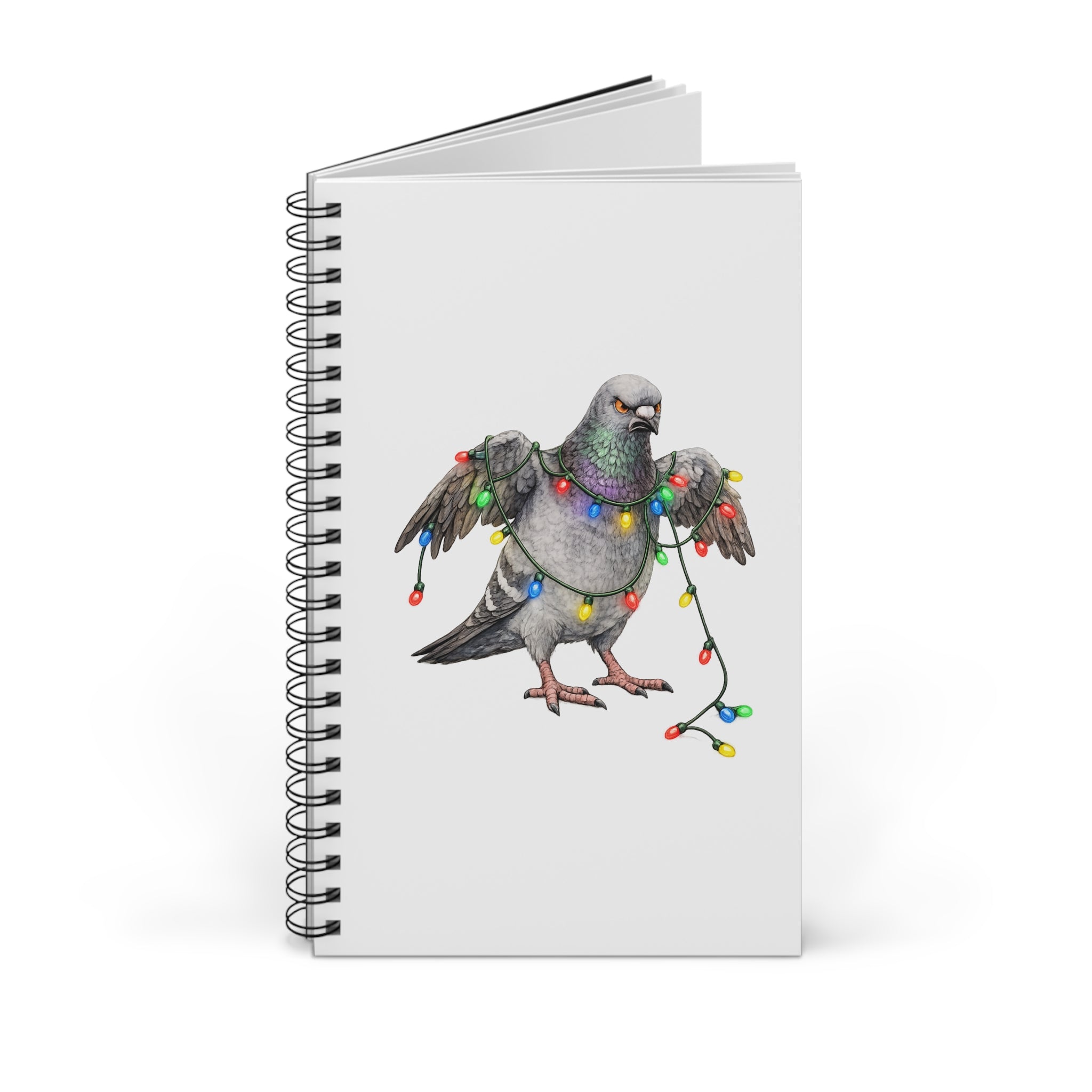 Customizable Dyker Heights NYC Pigeon Spiral Journal | Brooklyn Christmas Lights Dad Bird Lovers Notebook