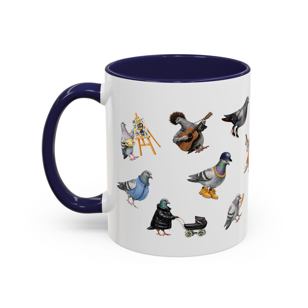 Pigeons of New York Colorful Mug | NYC Pigeon Bird Lovers Coffee Cup