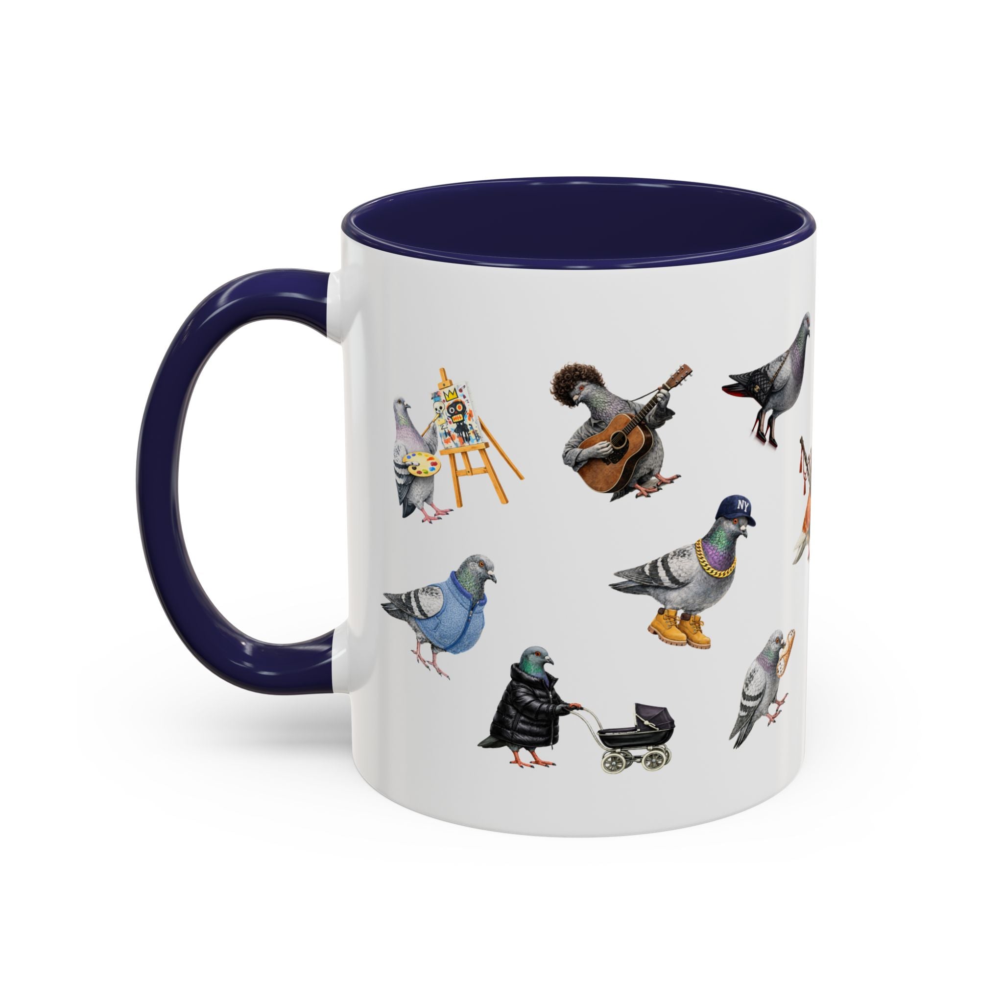 Pigeons of New York Colorful Mug | NYC Pigeon Bird Lovers Coffee Cup